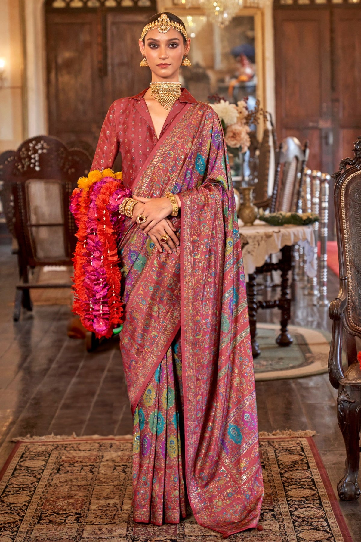 Buy Kashmiri Jamawar / Kani Silk Sarees Online | MySilkLove