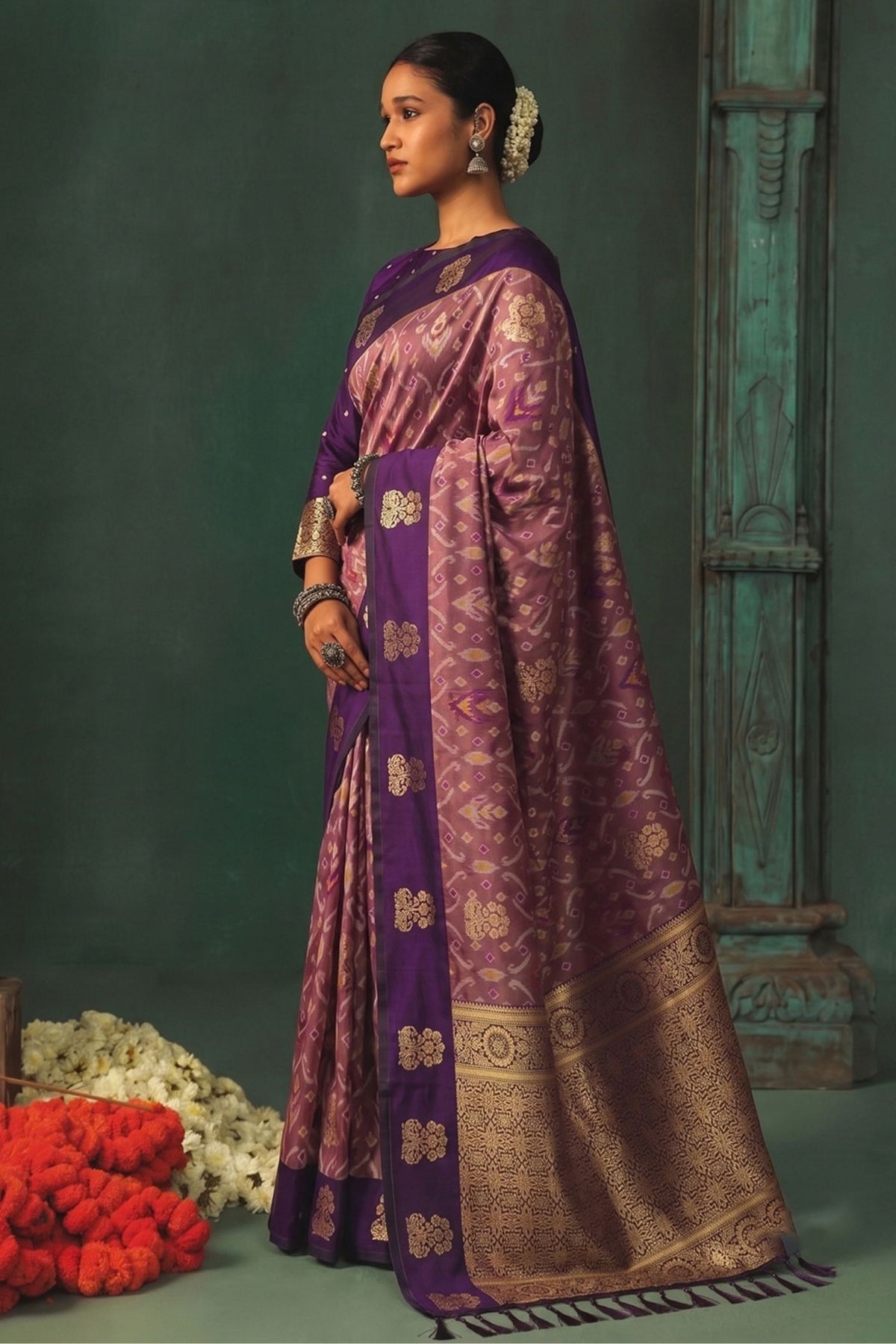 MySilkLove Heather Purple Woven Banarasi Silk Saree