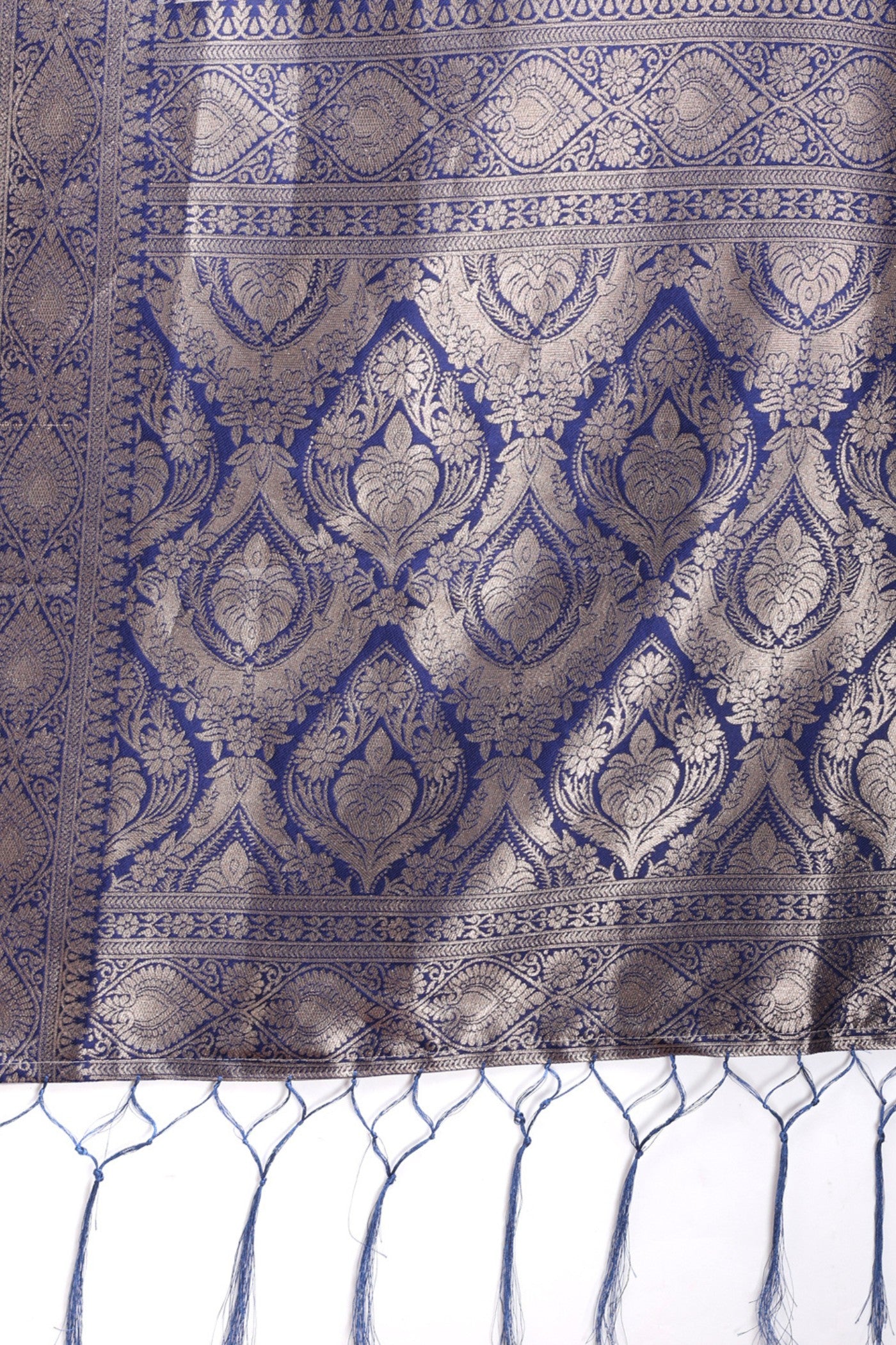 Buy MySilkLove Navy Blue and White Linen Cotton Saree Online