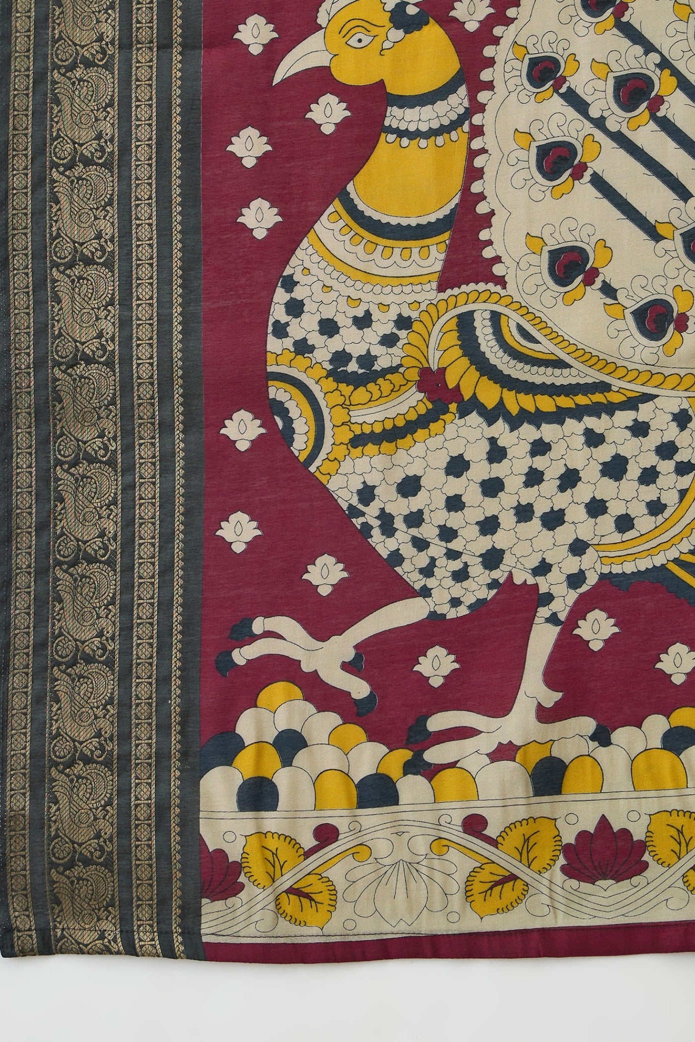 Buy MySilkLove Ronchi Yellow Printed Cotton Saree Online