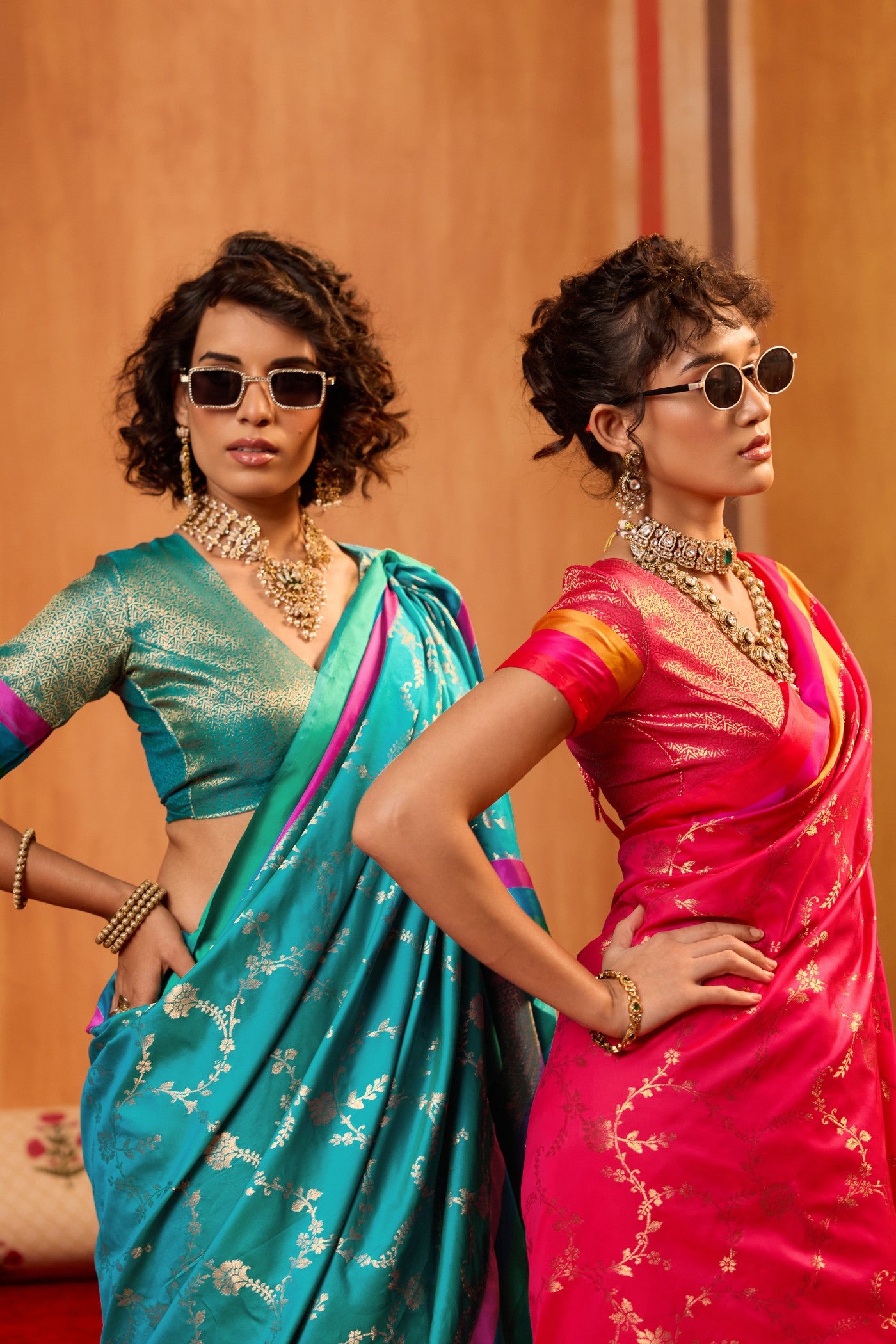 Buy MySilkLove Lagoon Blue Handloom Satin Soft Silk Saree Online