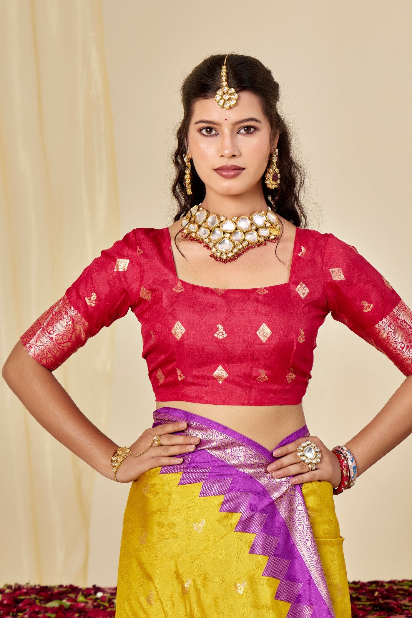 Buy MySilkLove Muddy Yellow Tussar Printed Silk Saree Online