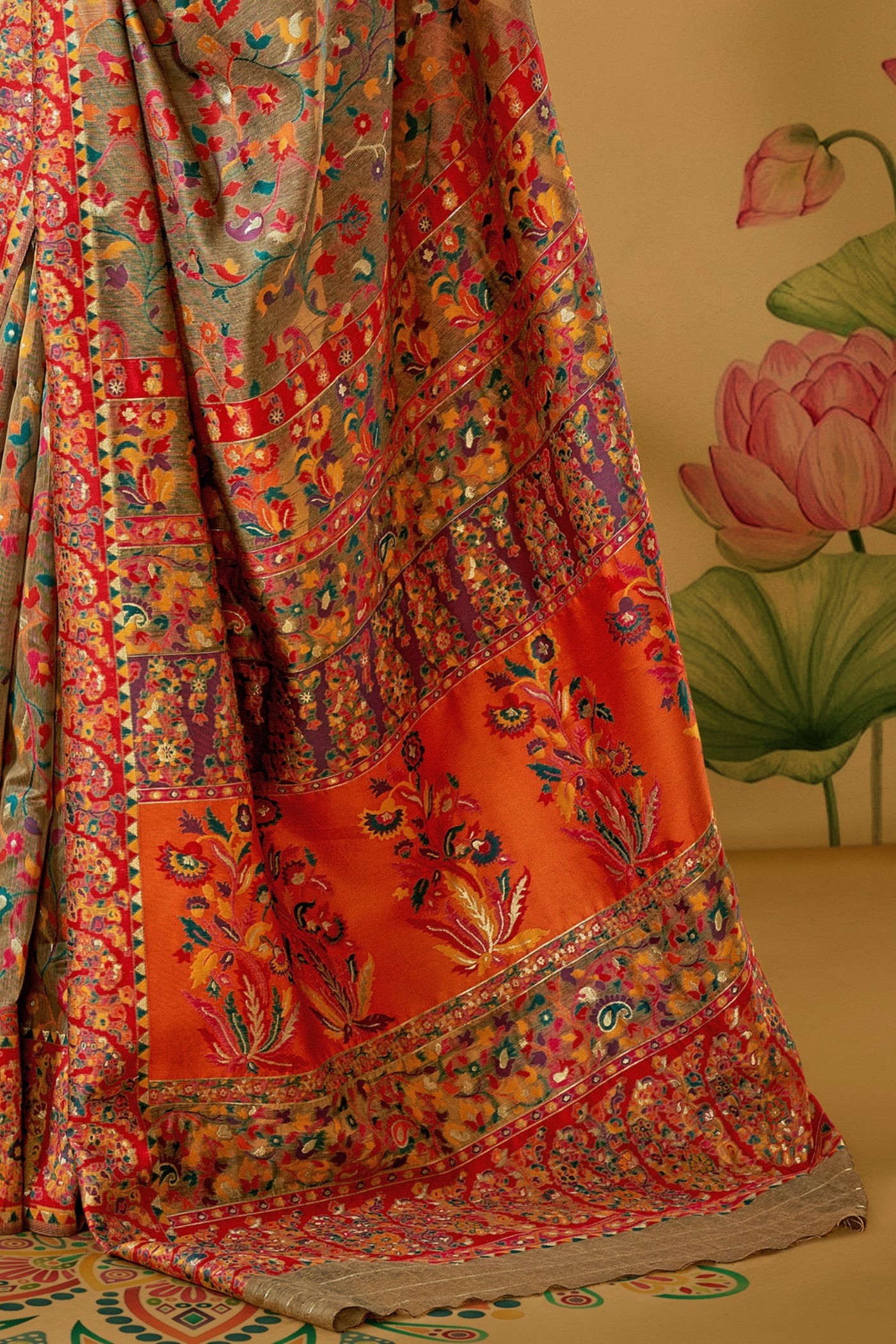 Buy MySilkLove Brown Sugar Kashmiri Handloom Jamewar Saree Online