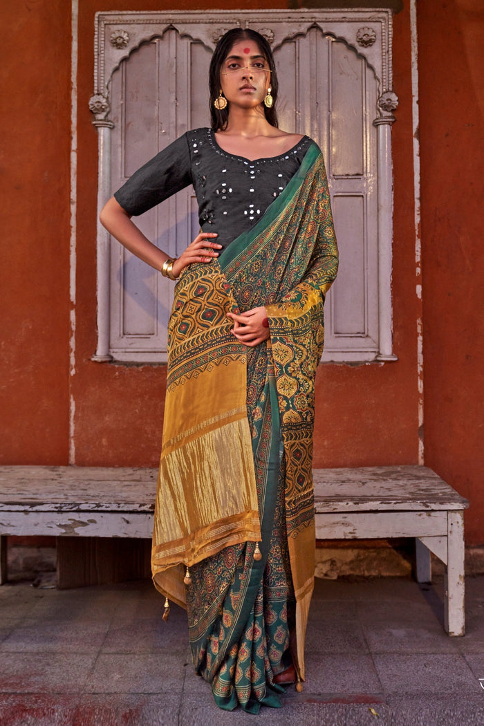 AJ18 - Ajrakh Saree main image 1