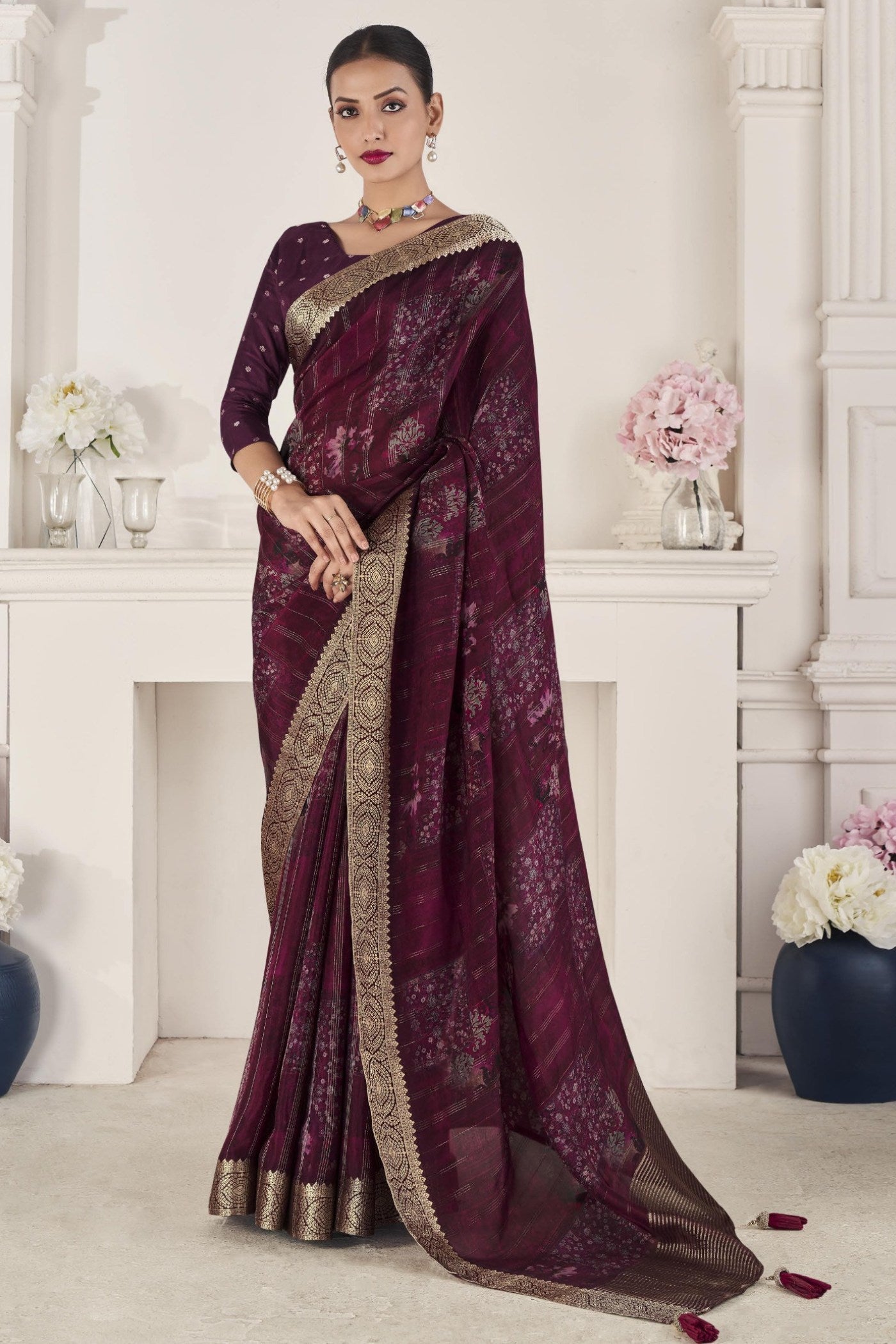 Buy MySilkLove Livid Purple Banarasi Silk Saree Online