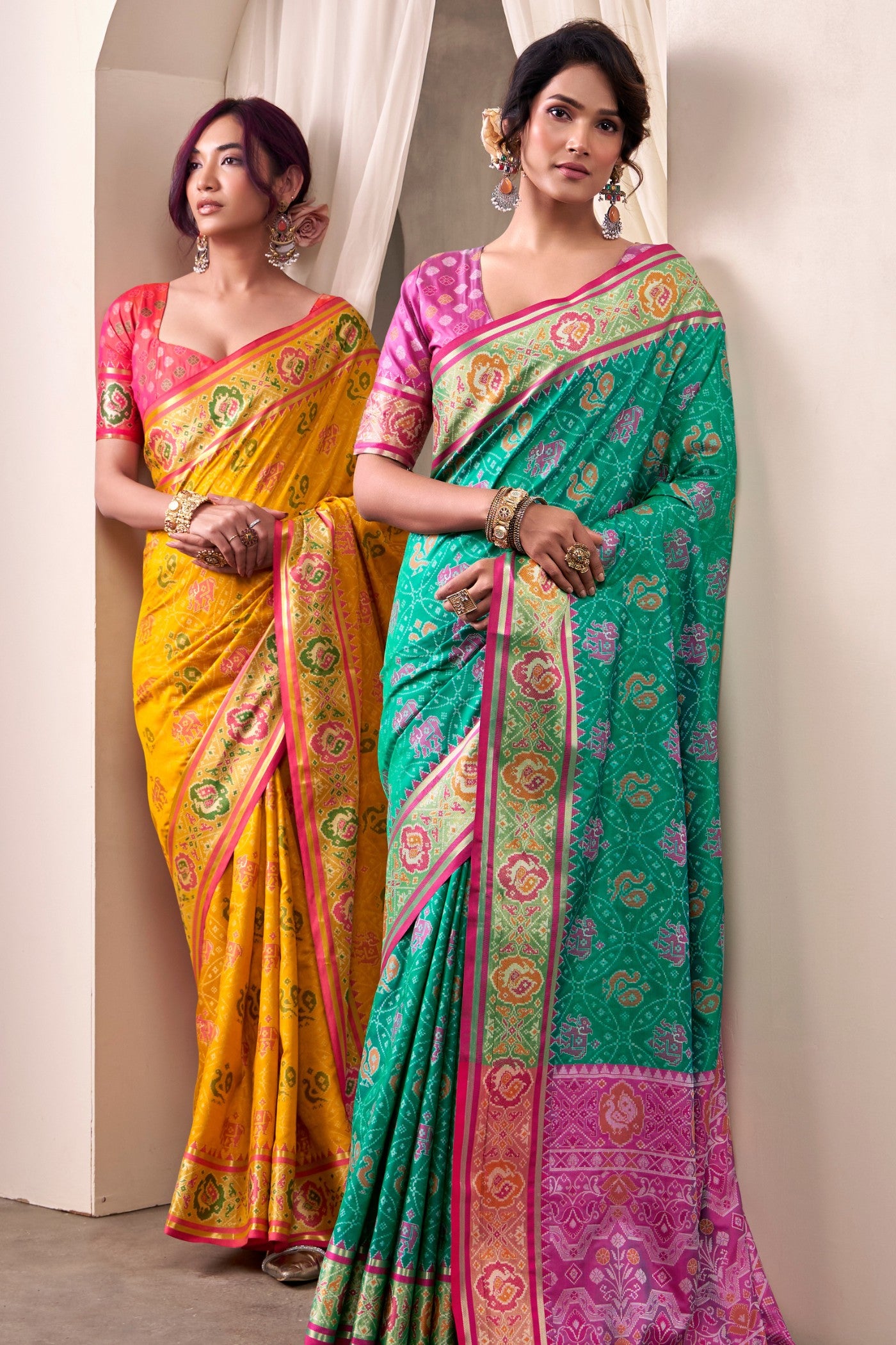 Buy MySilkLove Rob Yellow Woven Patola Silk Saree Online