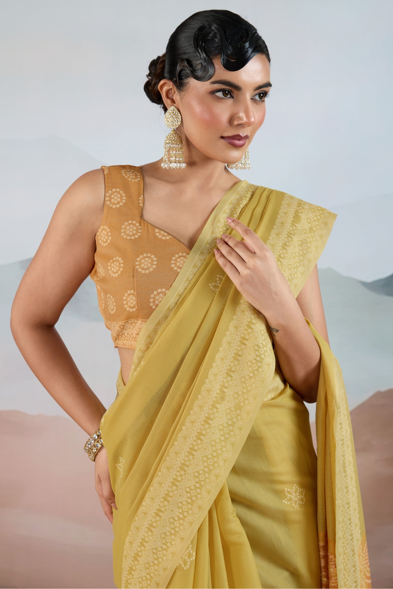 MySilkLove Flax Yellow Handloom Cotton Saree