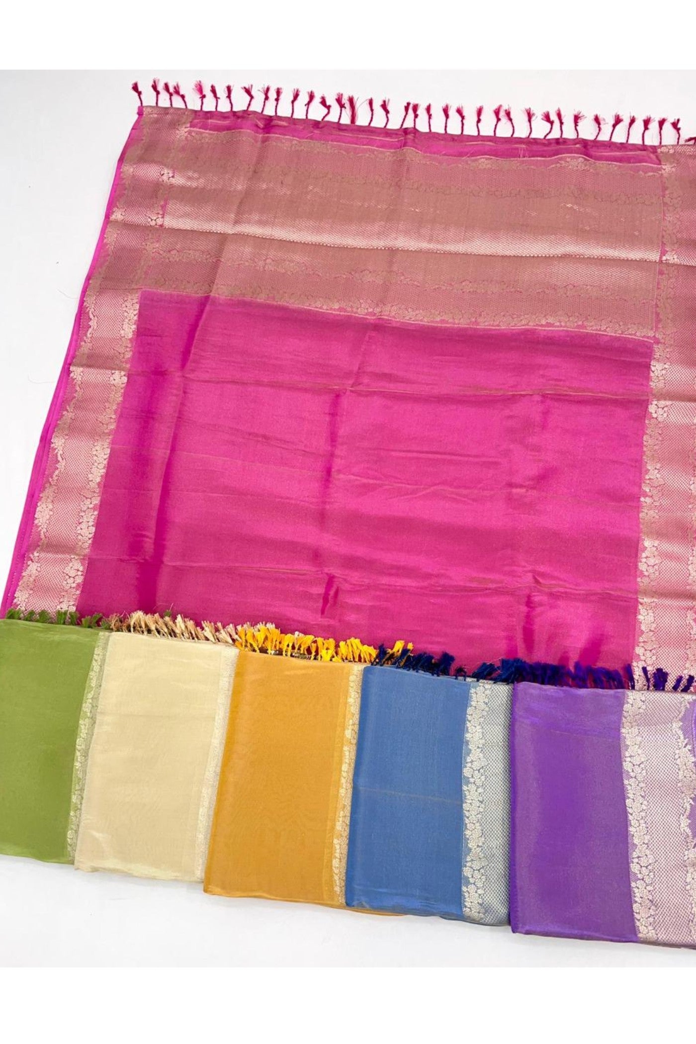 Buy MySilkLove Bison Cream Tissue Silk Saree Online