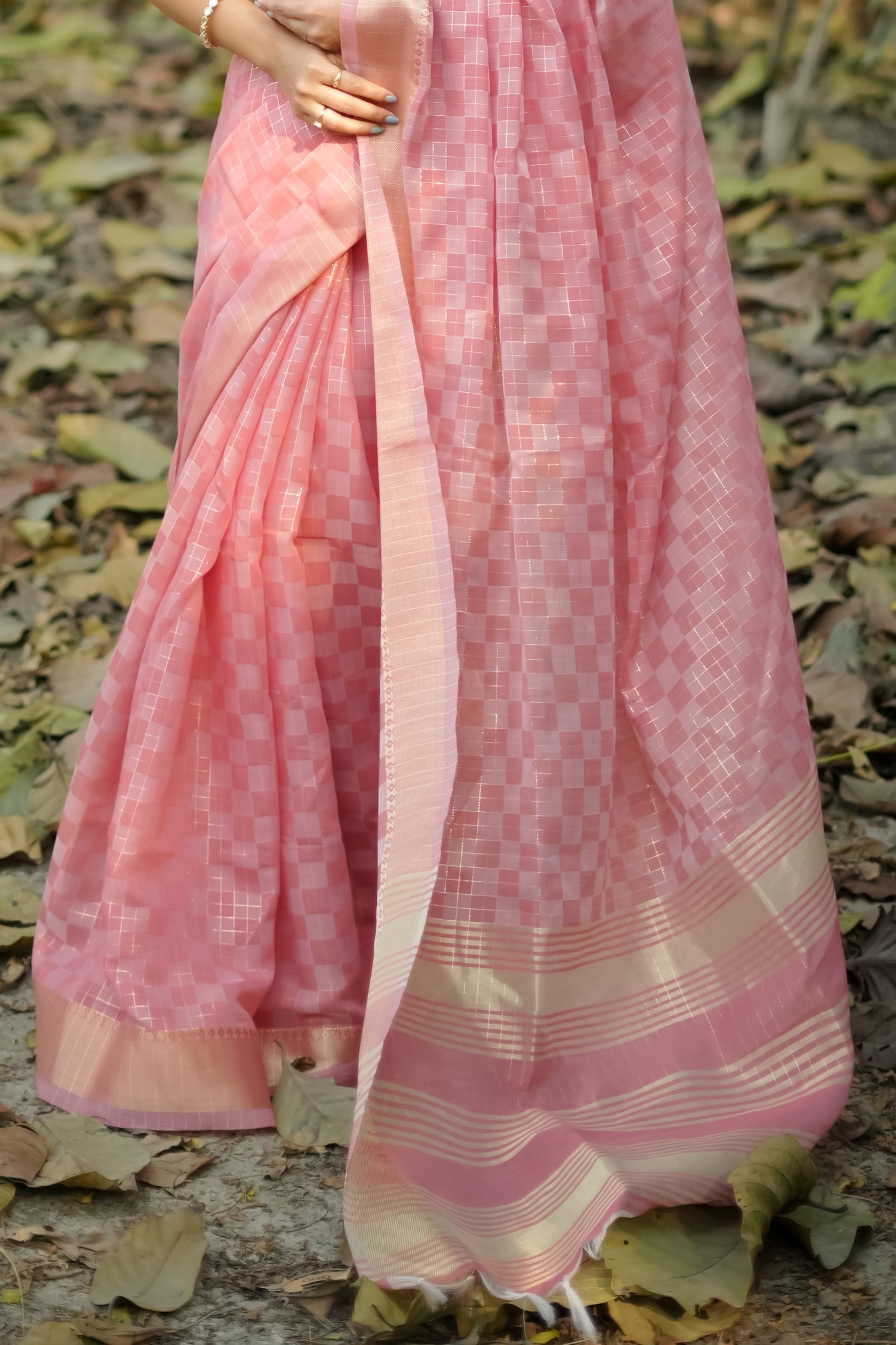 Buy MySilkLove Faded Pink Banarasi Raw Silk Saree Online