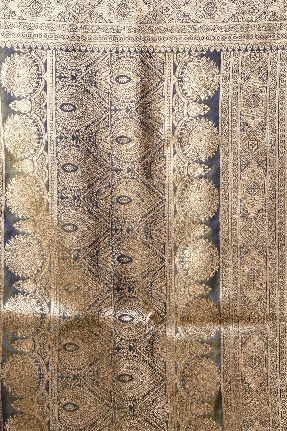 Buy MySilkLove Storm Cloud Grey Woven Banarasi Jacquard Soft Silk Saree Online