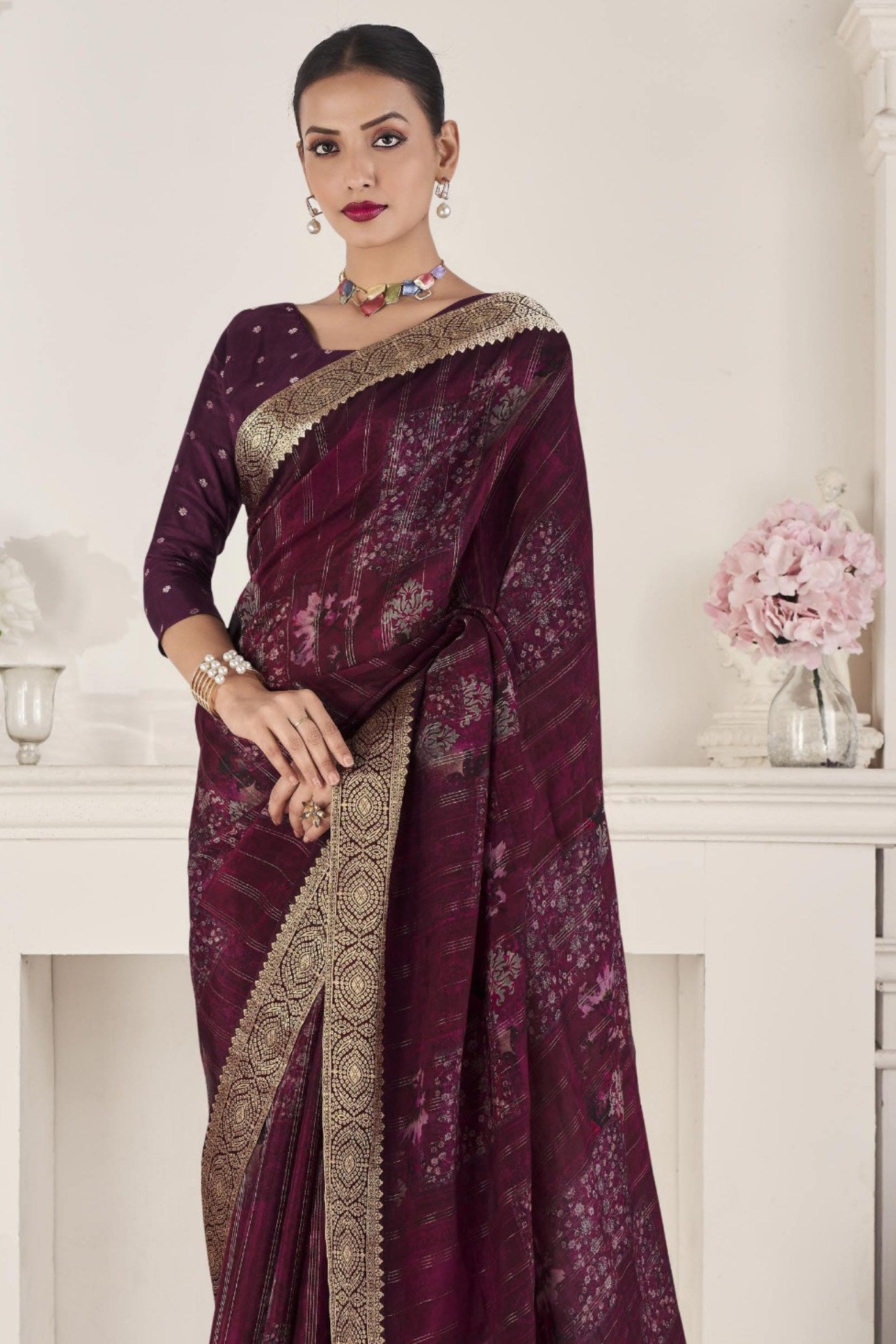 Buy MySilkLove Livid Purple Banarasi Silk Saree Online