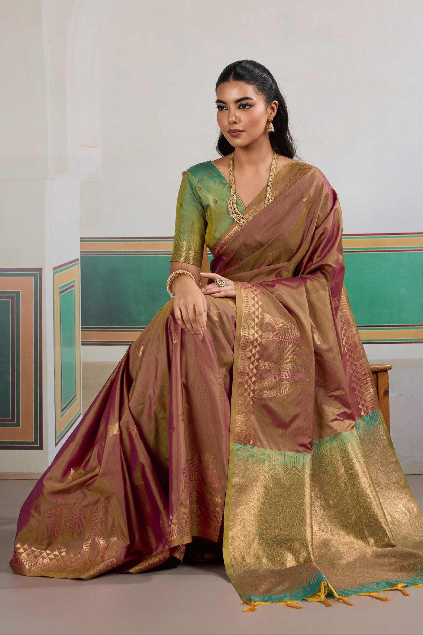 Buy MySilkLove Saddle Brown Banarasi Handloom Saree Online