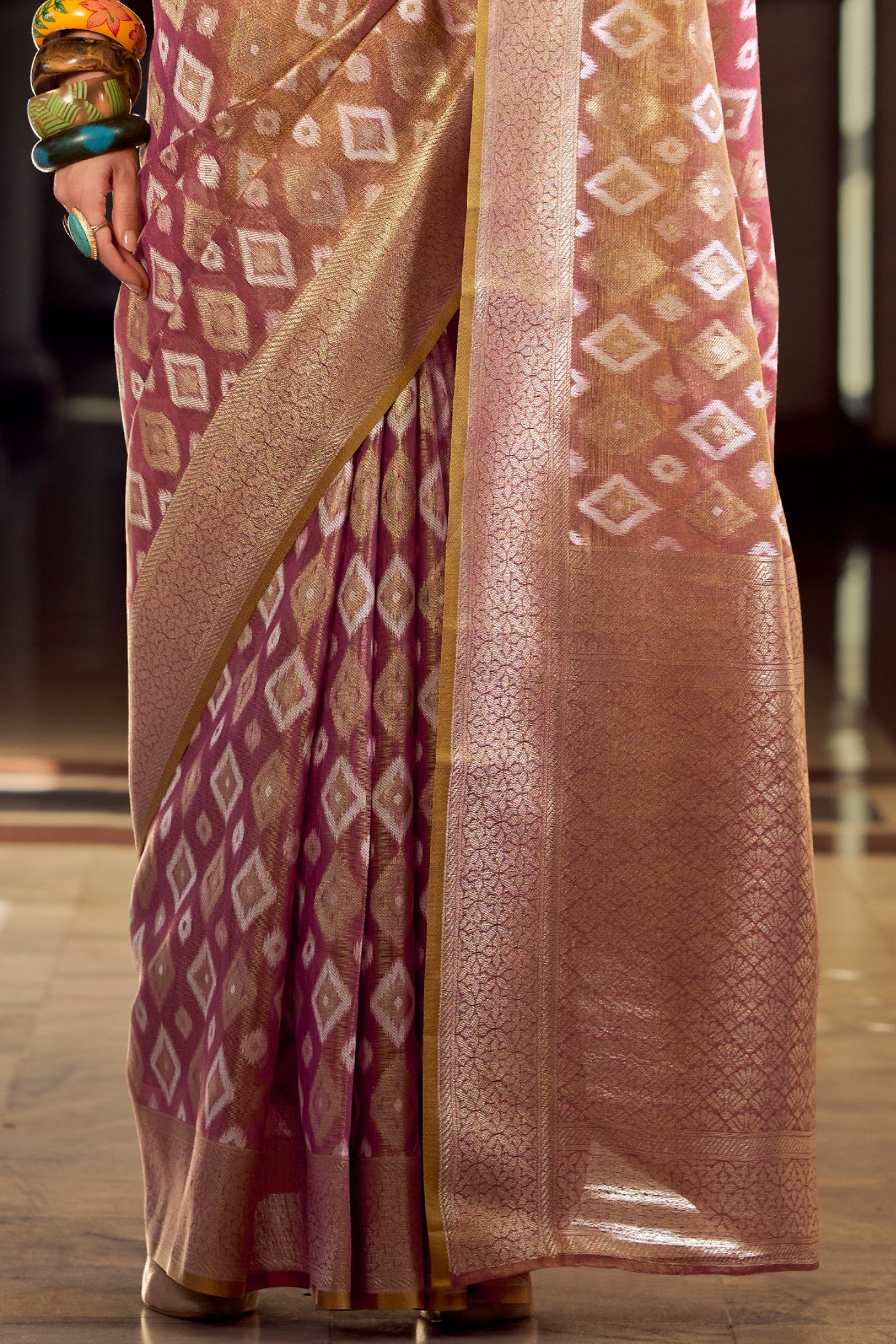 Buy MySilkLove Coco Brown Tissue Silk Saree Online