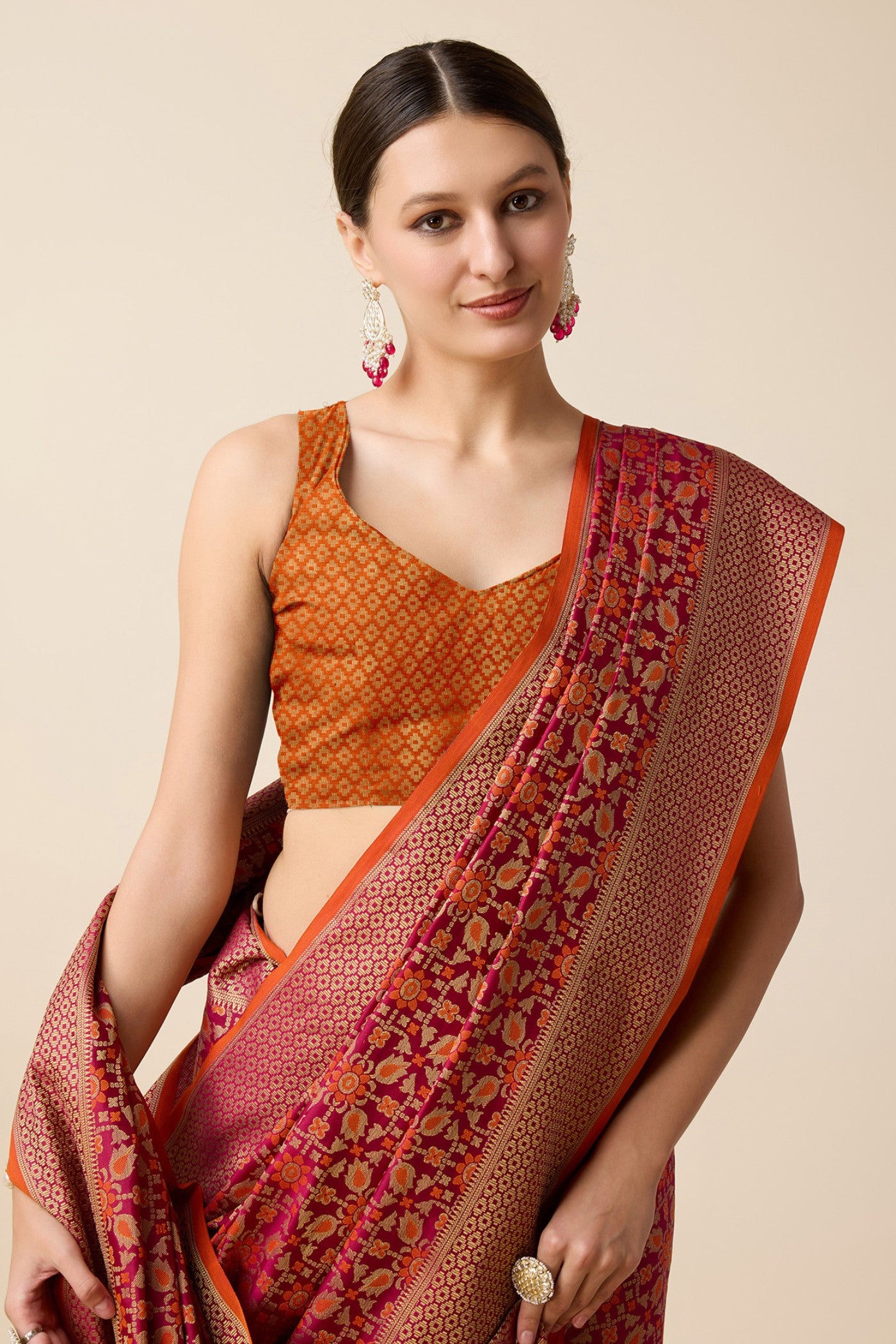 MySilkLove Burgundy Maroon Zari Woven Banarasi Saree