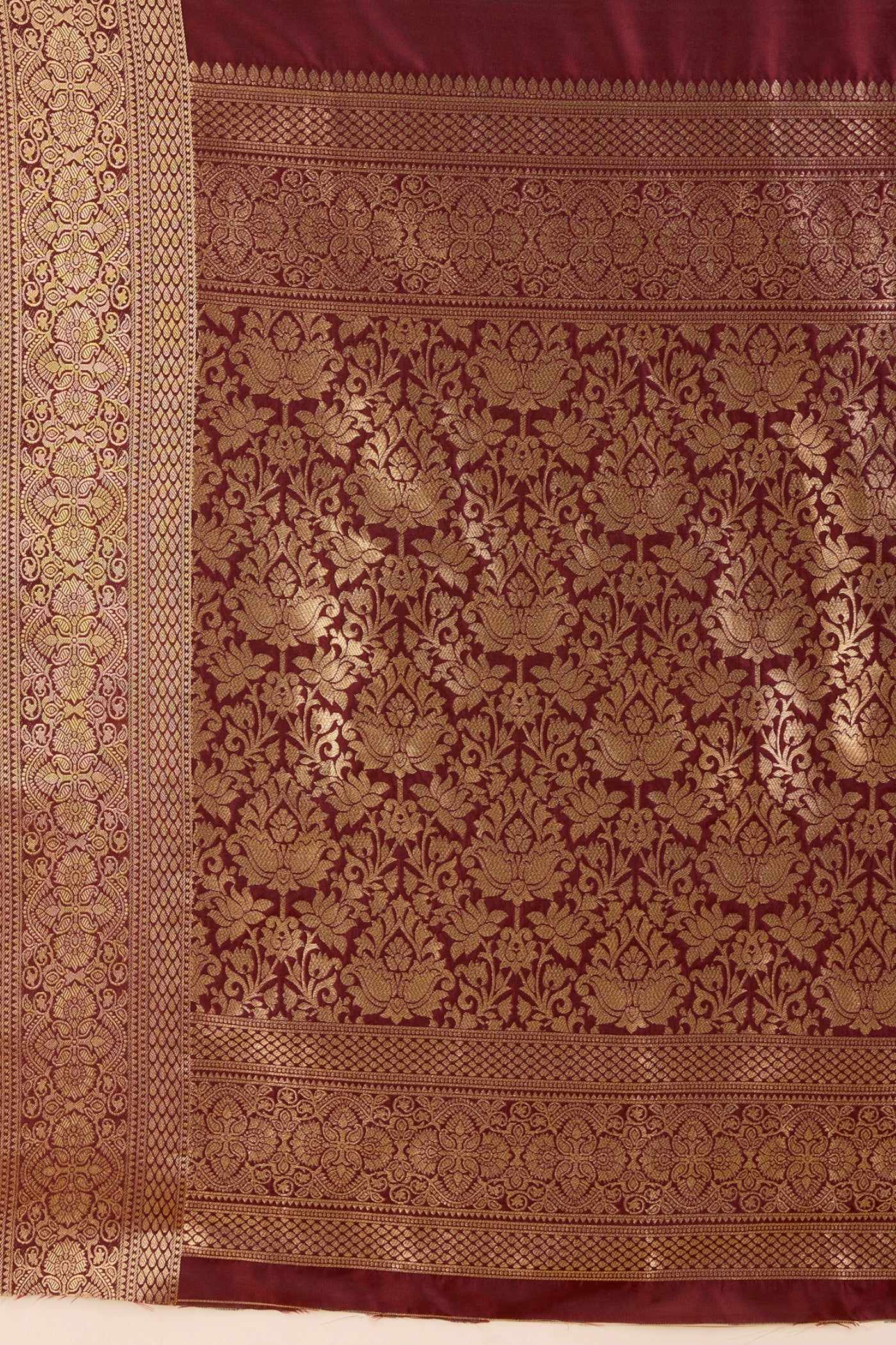 Buy MySilkLove Rufous Maroon Woven Banarasi Saree Online