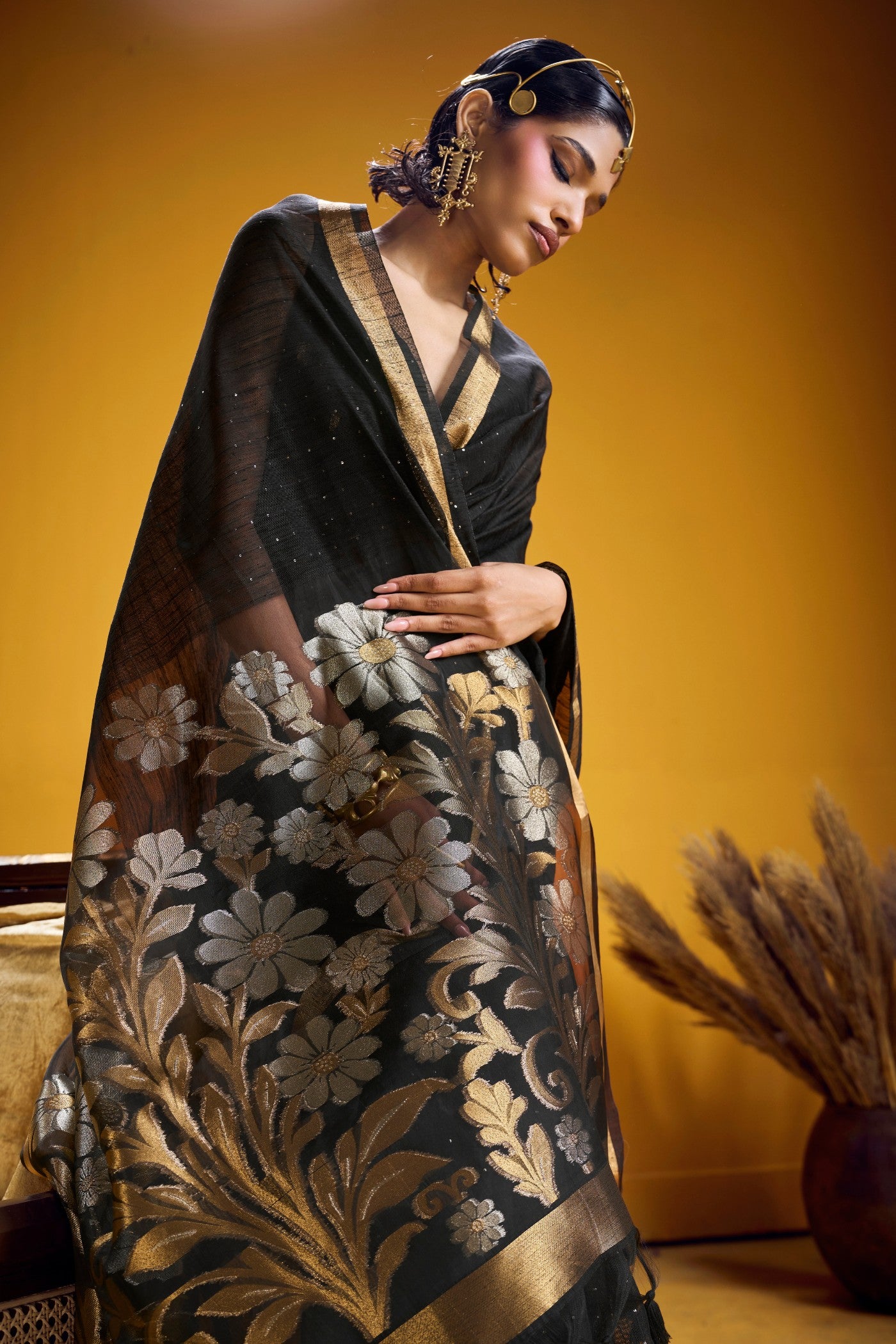 MySilkLove Blackberry Munga Handloom Cotton Saree