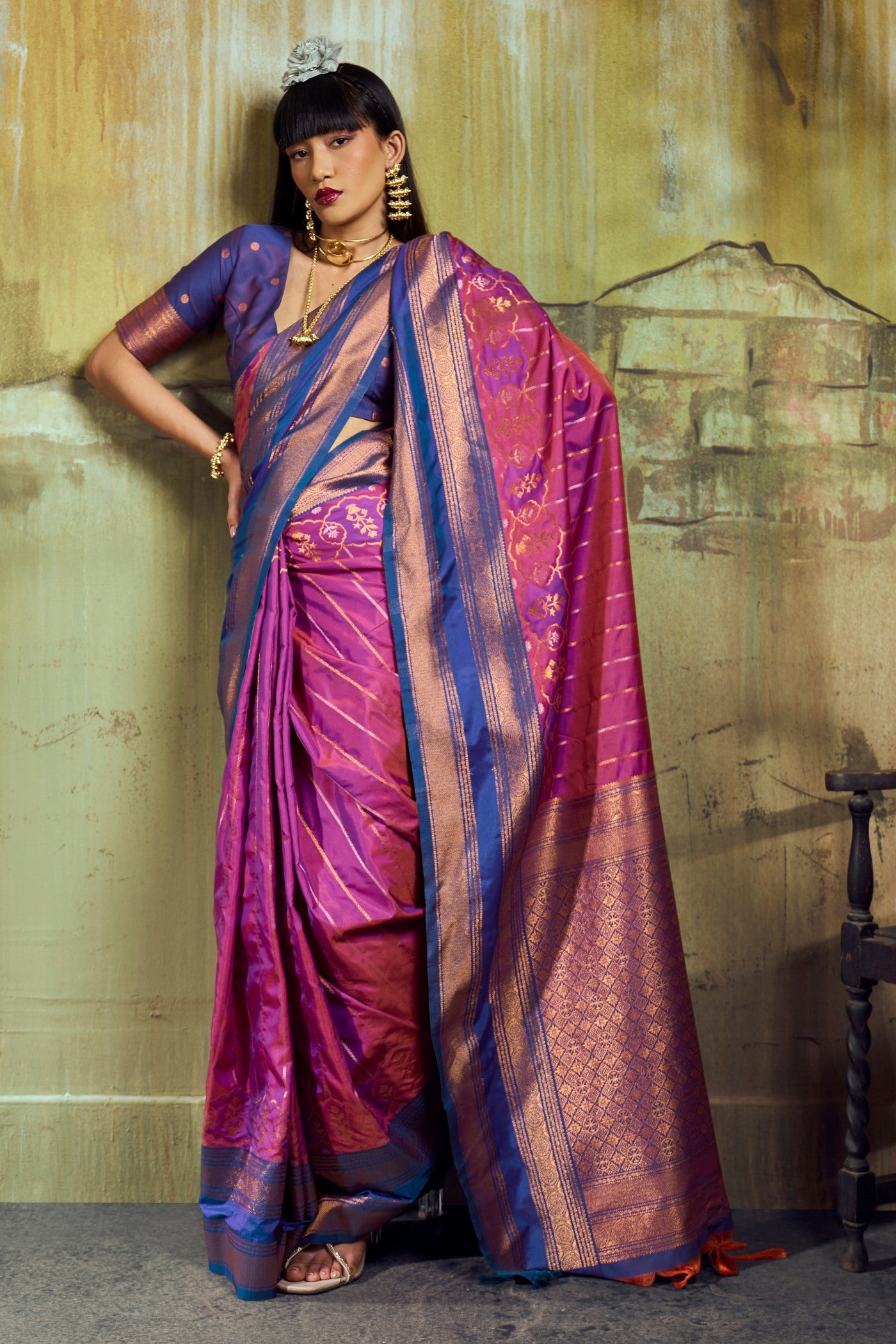 Buy MySilkLove Fuchsia Pink Pochampally Handloom Saree Online
