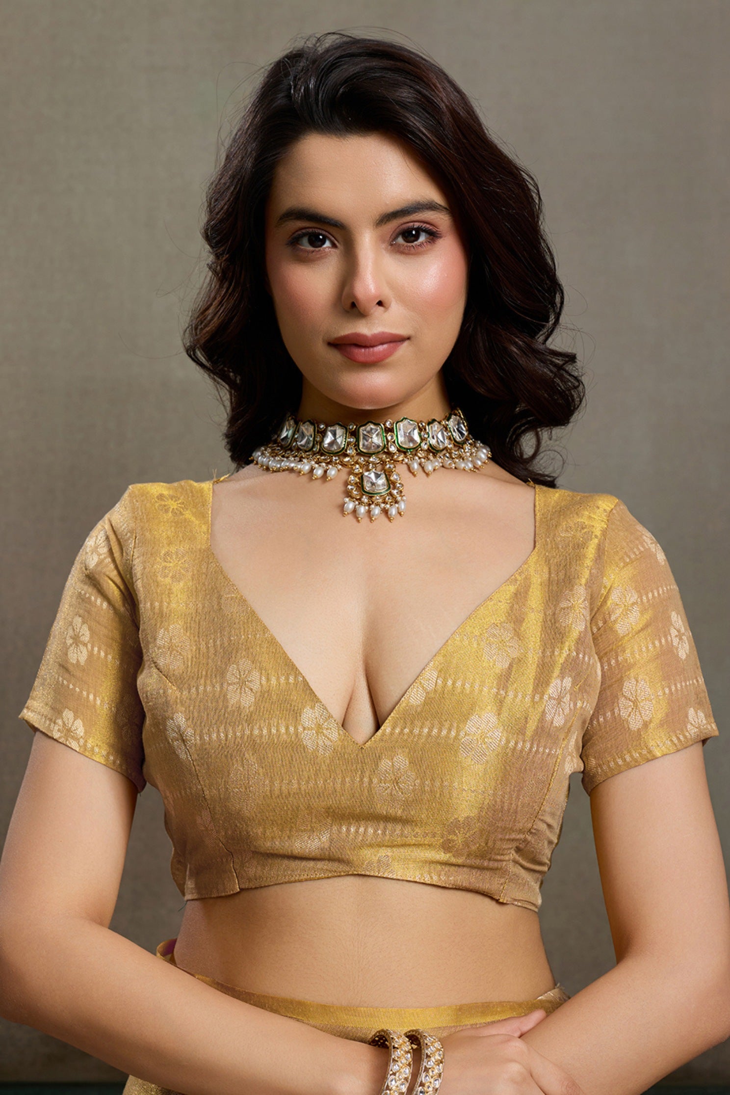 Buy MySilkLove Pastel Yellow Woven Tissue Saree Online