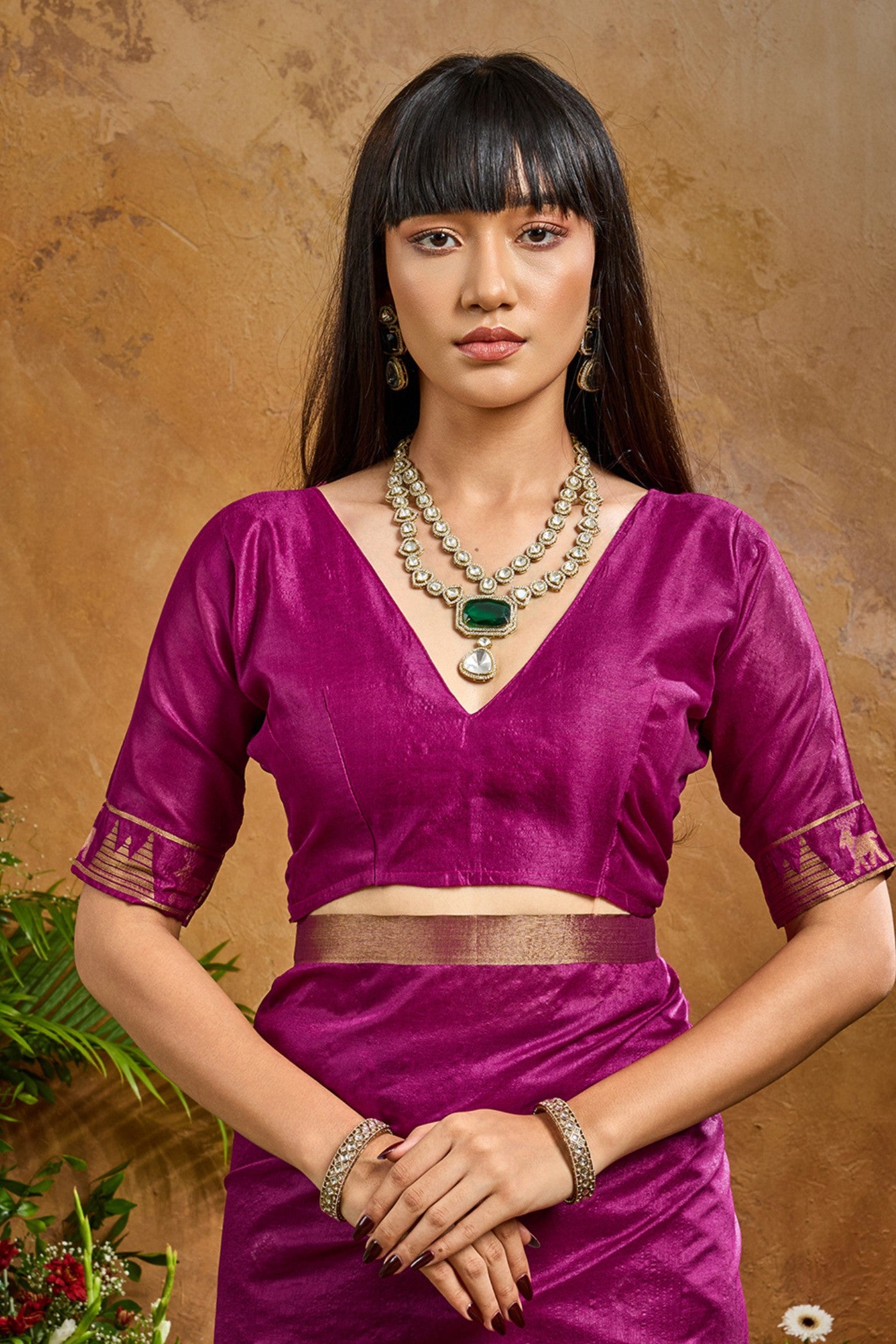 Buy MySilkLove Sangria Purple Tussar Handloom Silk Saree Online