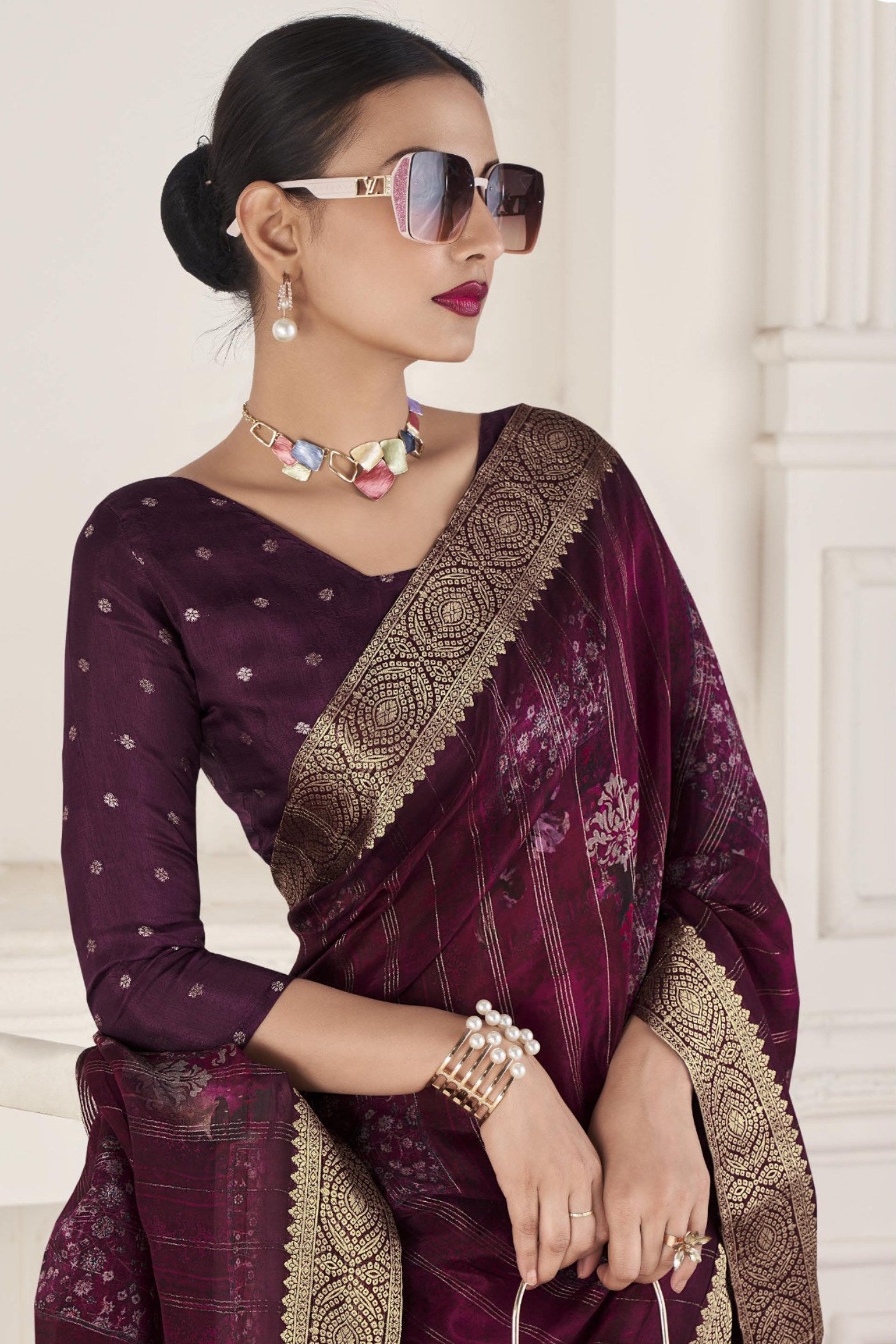 Buy MySilkLove Livid Purple Banarasi Silk Saree Online