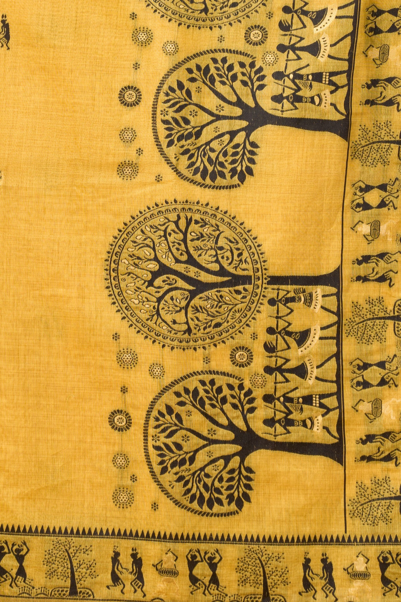 Buy MySilkLove Jonquil Yellow Woven Modal Cotton Saree Online