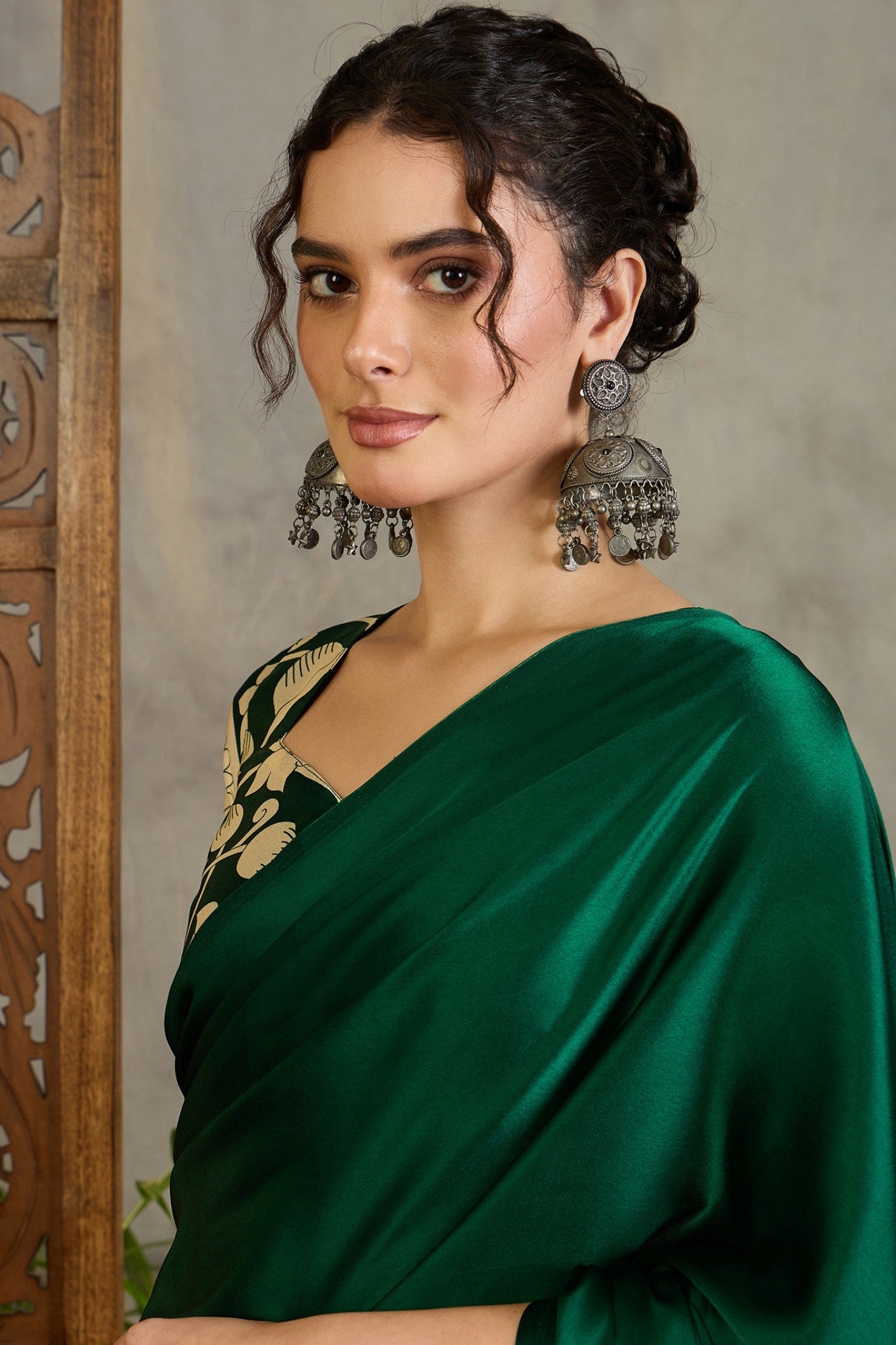 Buy MySilkLove Evergreen Kalamkari Printed Satin Silk Saree Online