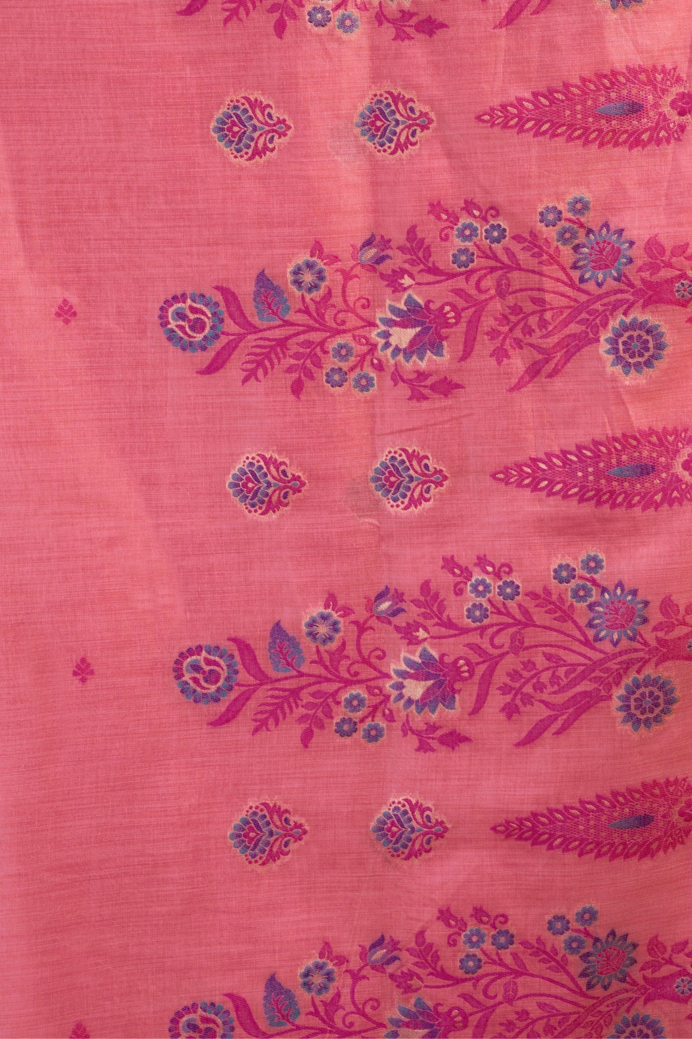 Buy MySilkLove Flamingo Pink Handloom Cotton Saree Online