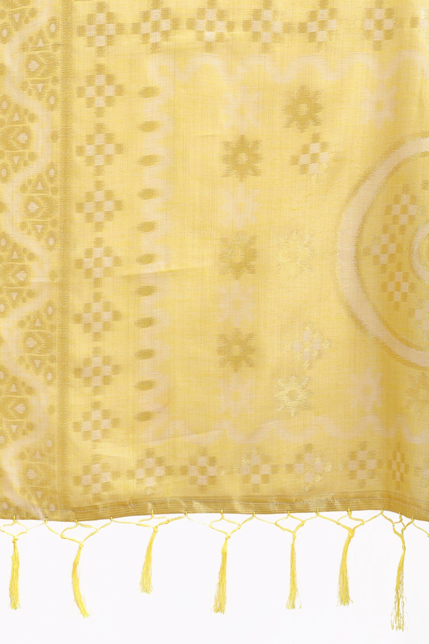 Buy MySilkLove Aureolin Yellow Linen Cotton Saree Online