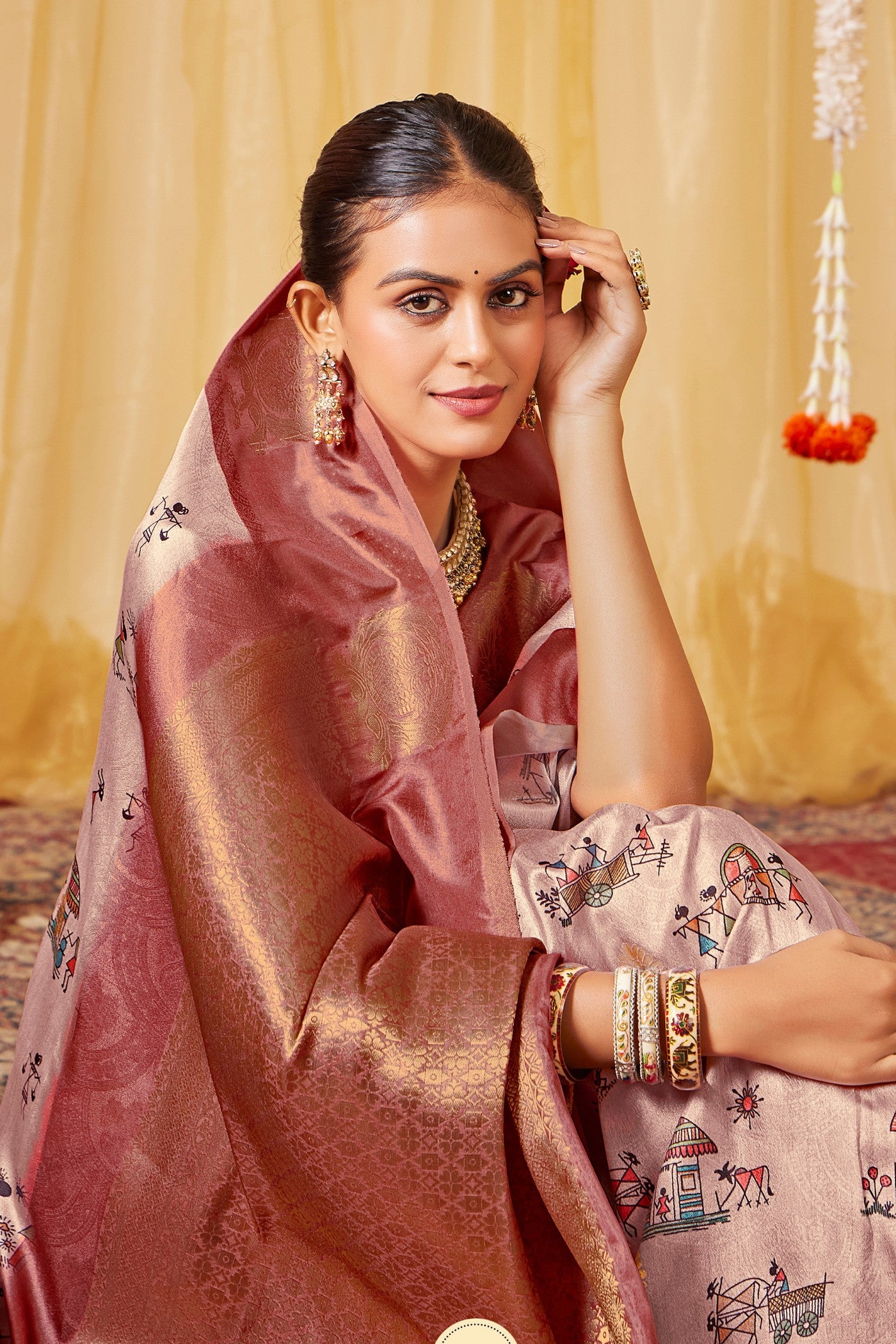 MySilkLove Timber Brown Kalamkari Printed Saree