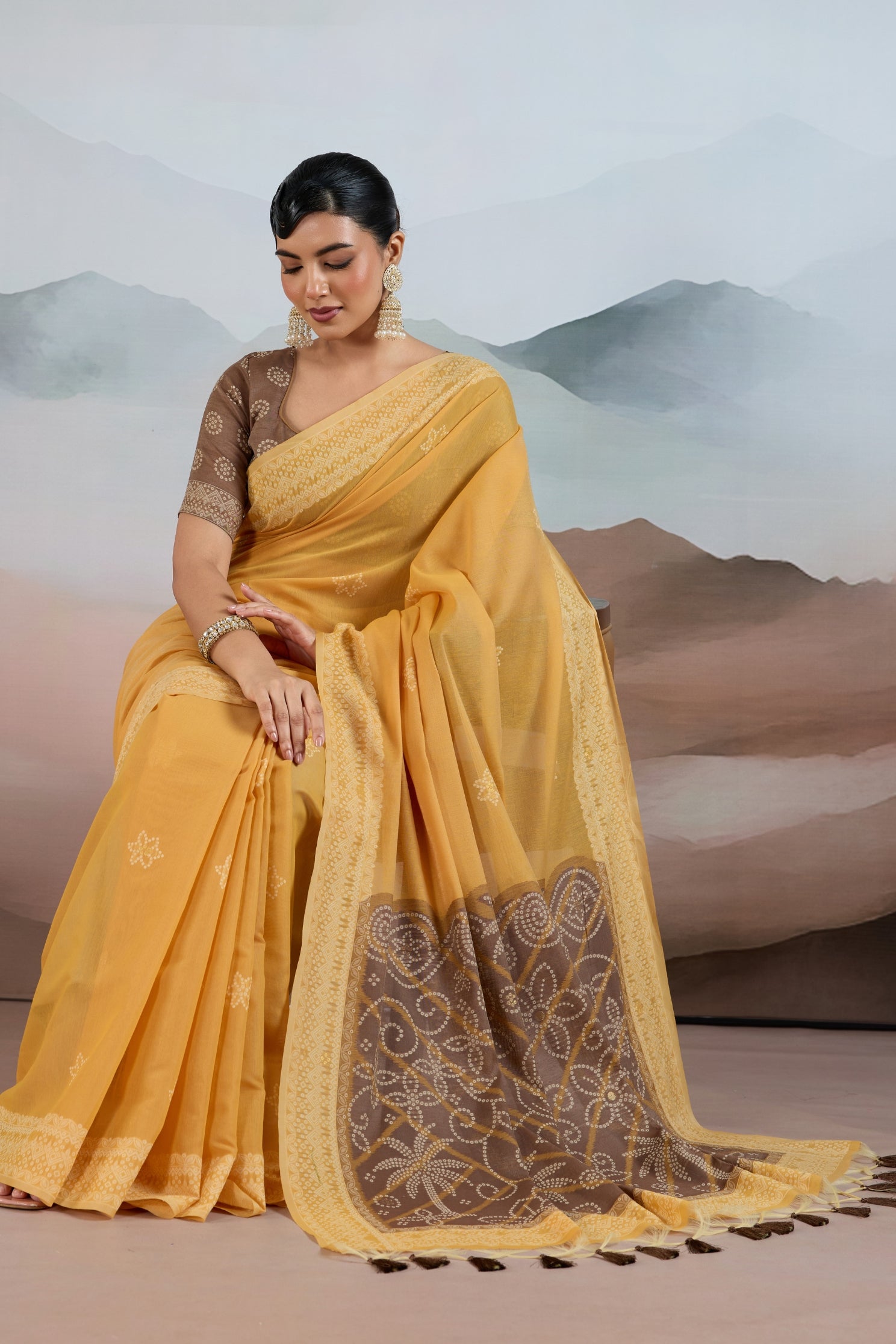 Buy MySilkLove Corn Yellow Handloom Cotton Saree Online