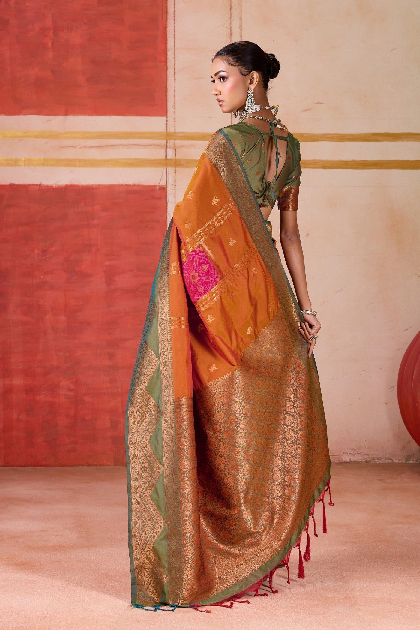 Buy MySilkLove Butterscotch Orange Banarasi Handloom Saree Online