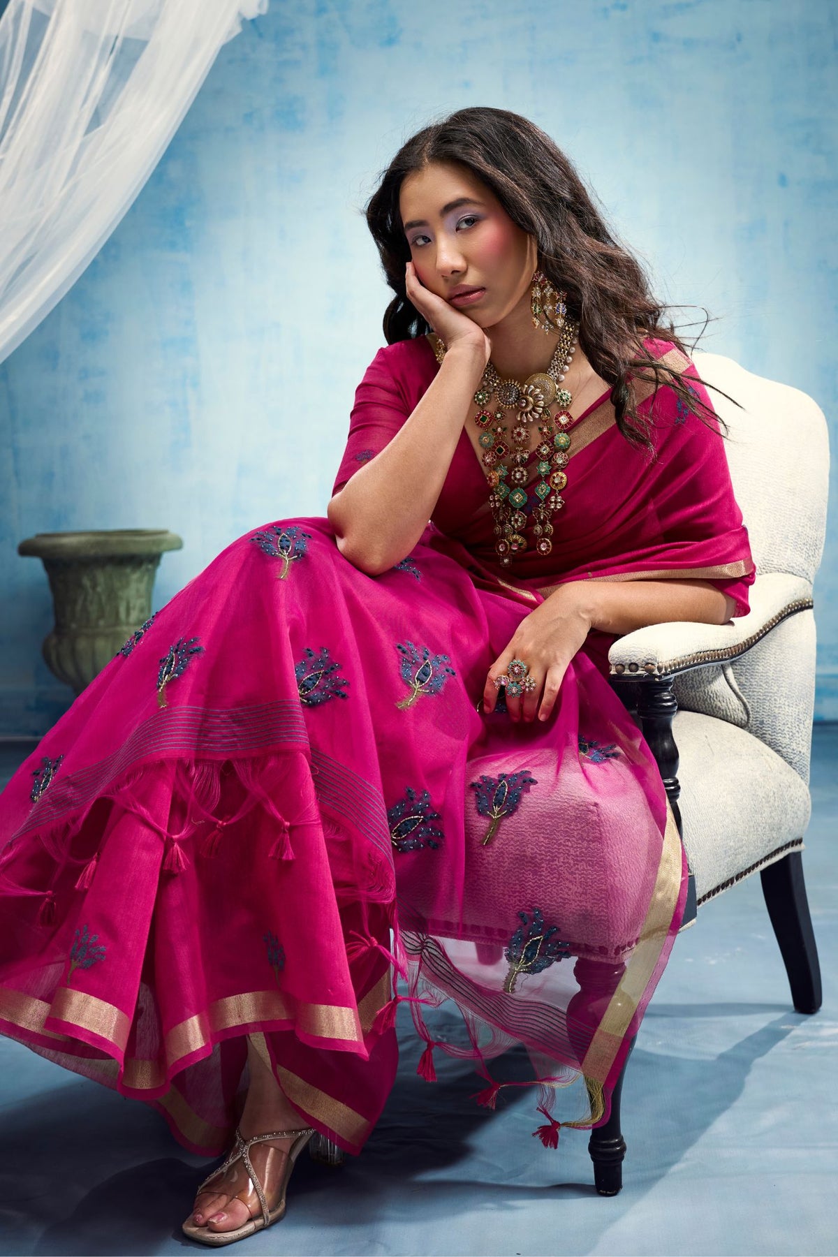 MySilkLove Rani Pink Munga Handloom Cotton Saree
