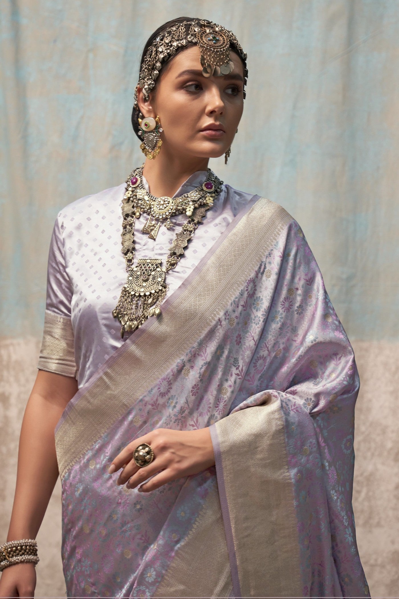 MySilkLove Shadows Grey Banarasi Handloom Saree