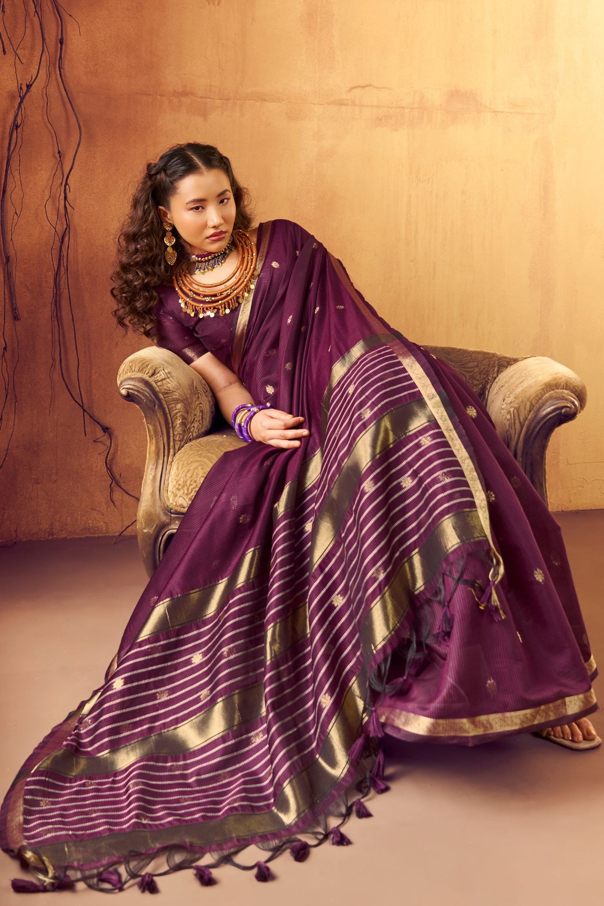 Buy MySilkLove Orchid Purple Banarasi Handloom Silk Saree Online