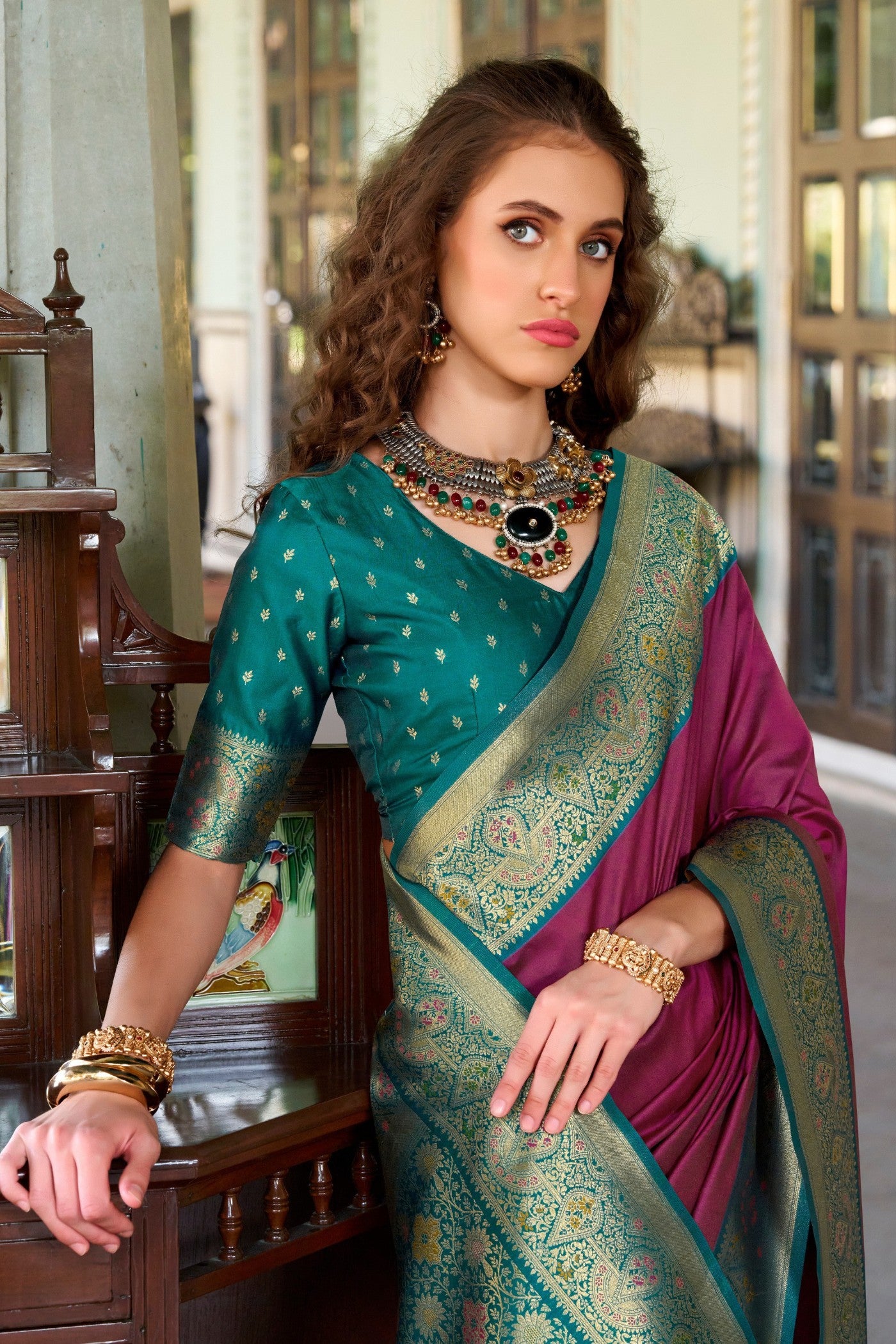 Buy MySilkLove Jamun Purple Woven Banarasi Soft Silk Saree Online