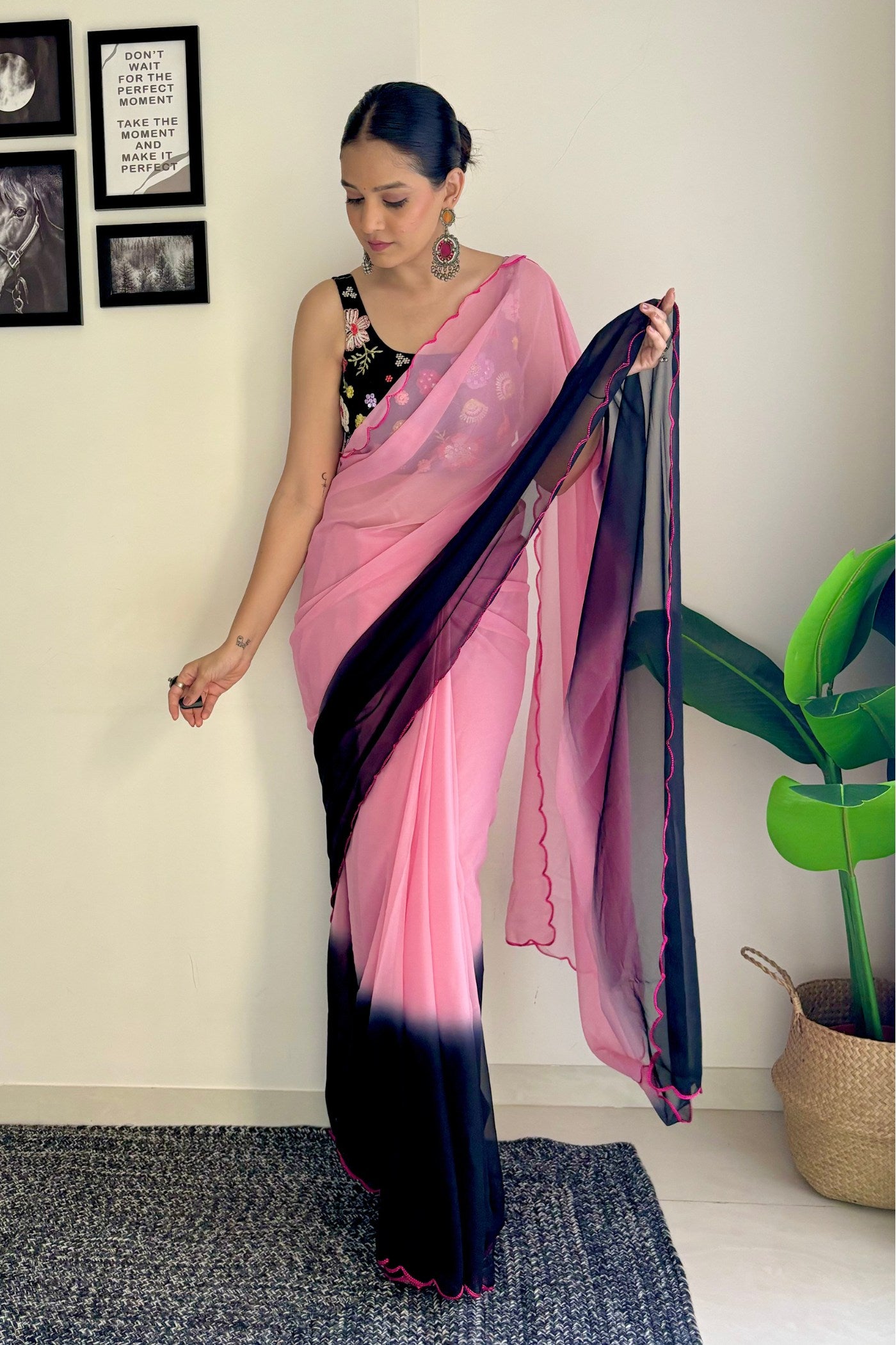 MySilkLove Baby Pink Georgette Saree