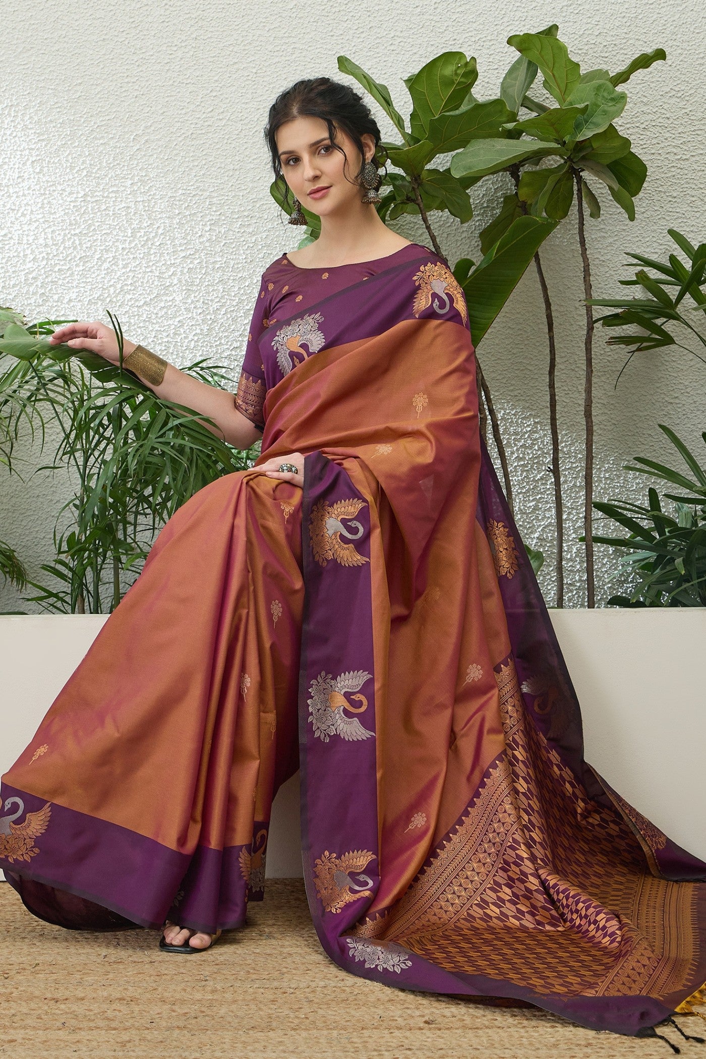 MySilkLove Peanut Brown Banarasi Handloom Soft Silk Saree