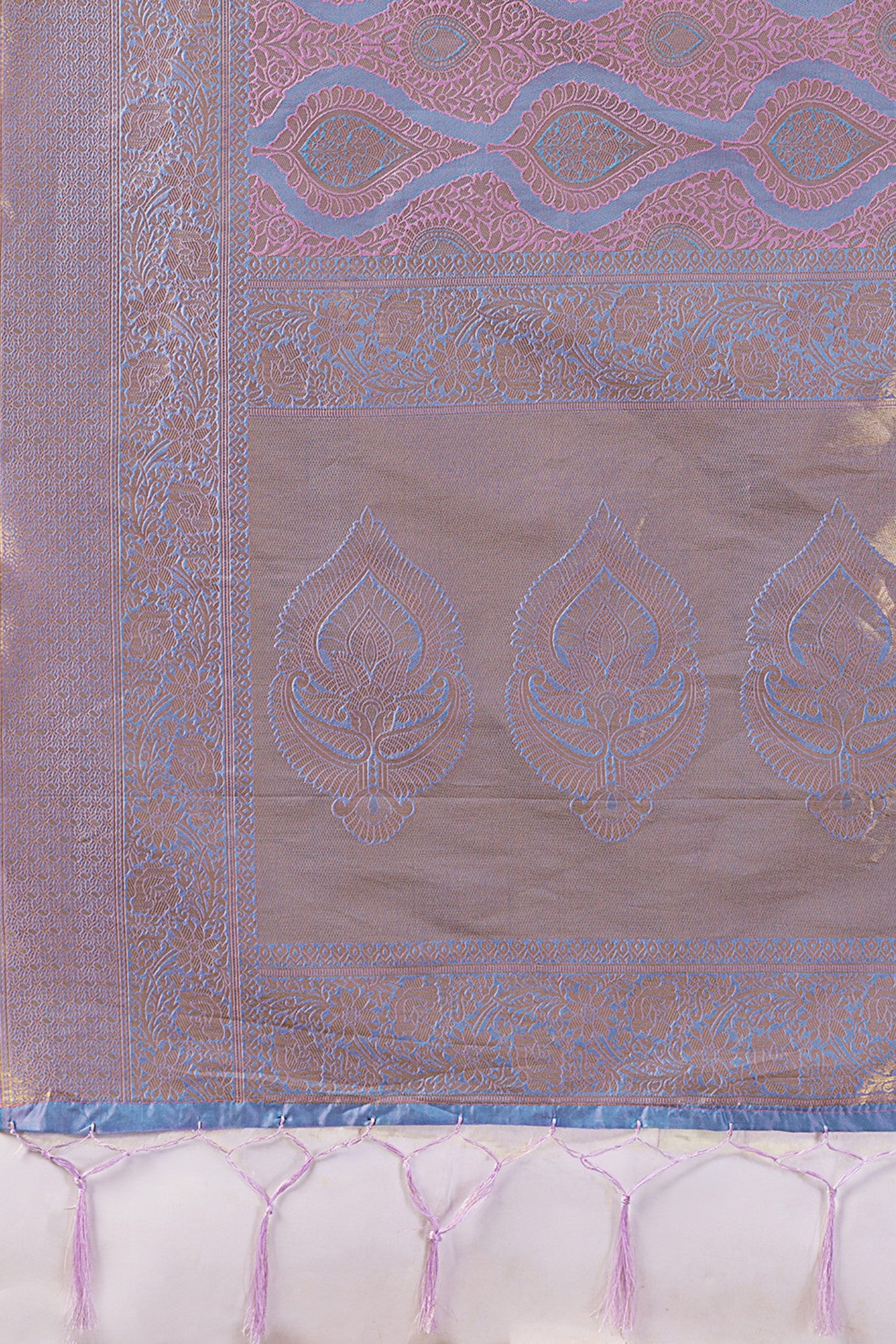 Buy MySilkLove Lavender Pearl Woven Kanjivaram Saree Online