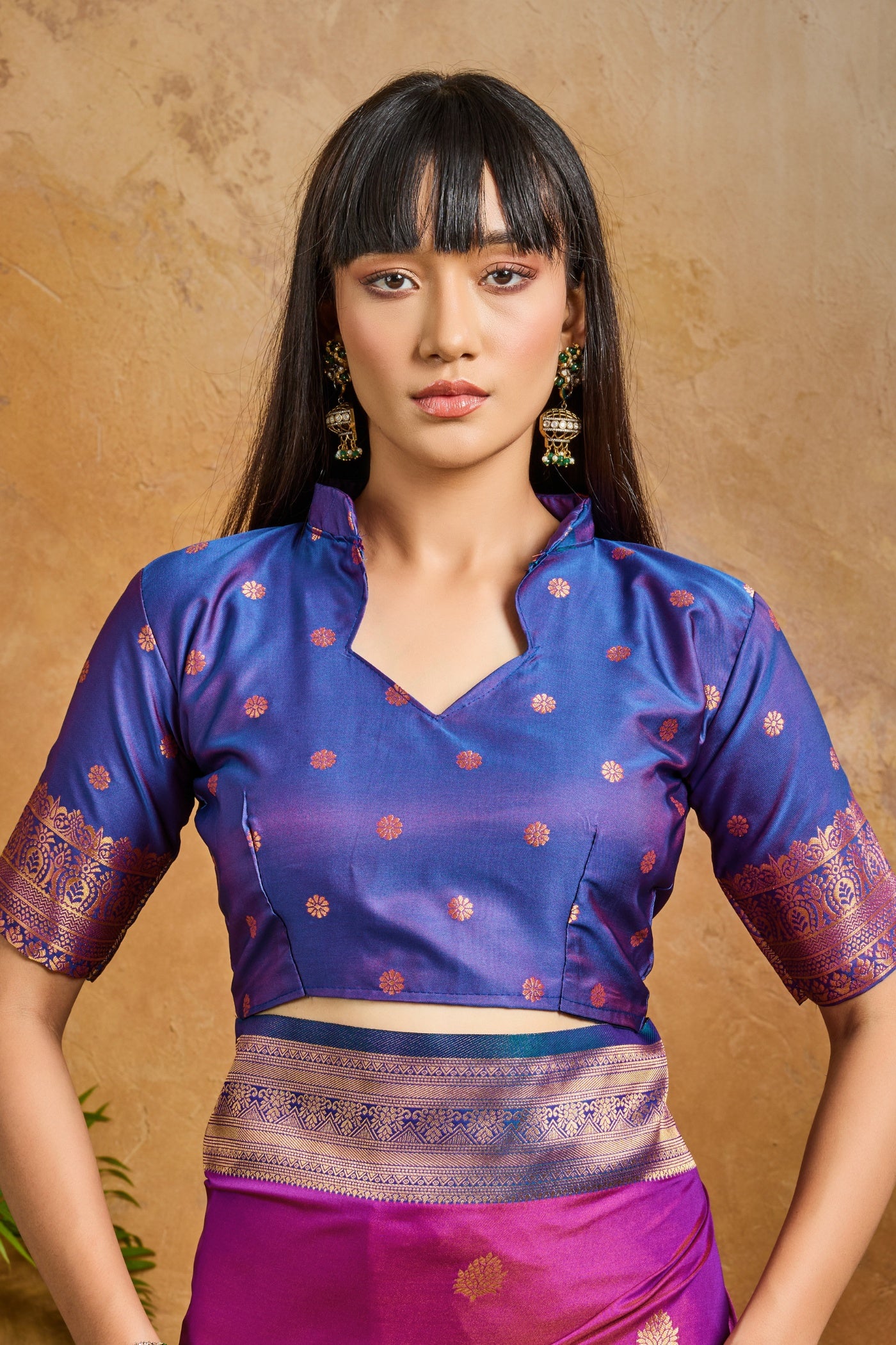 Buy MySilkLove Amethyst Purple Banarasi Handloom Pichwai Saree Online