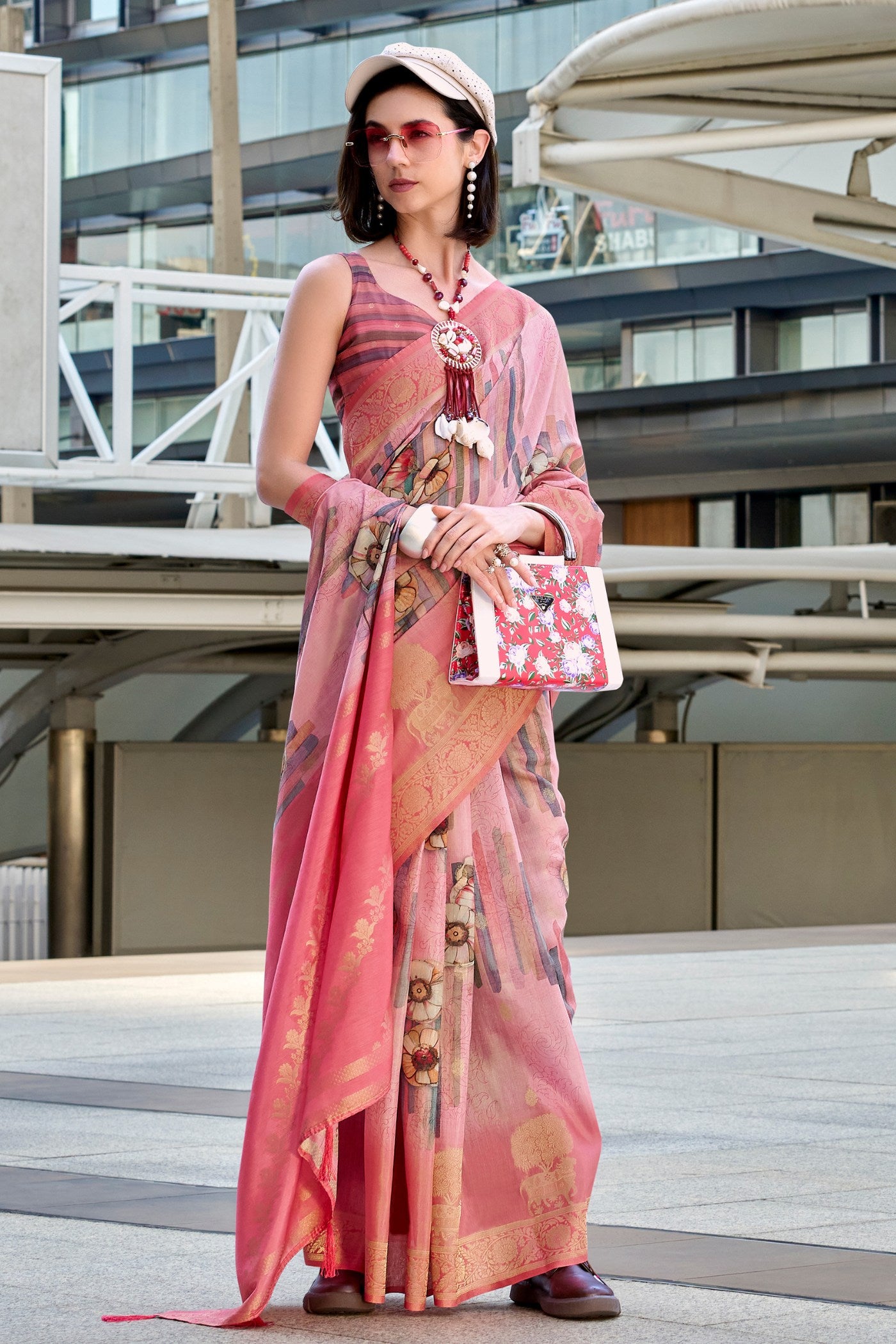 Buy MySilkLove Punch Pink Banarasi Handloom Saree Online