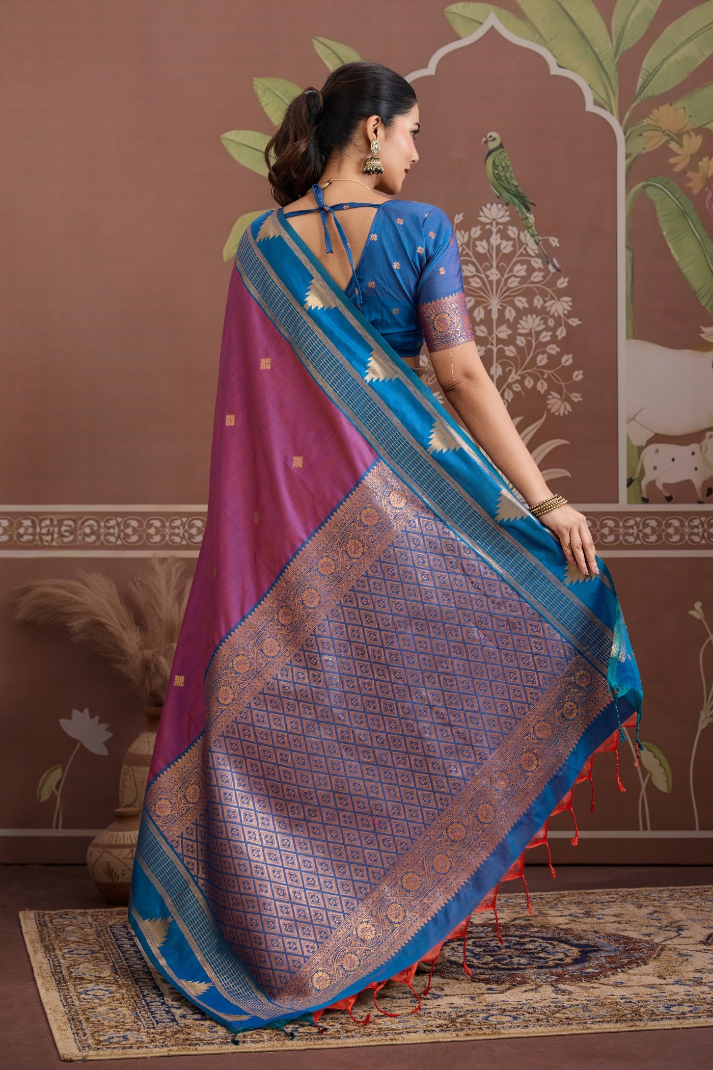 Buy MySilkLove Violet Purple Handloom Tussar Silk Saree Online