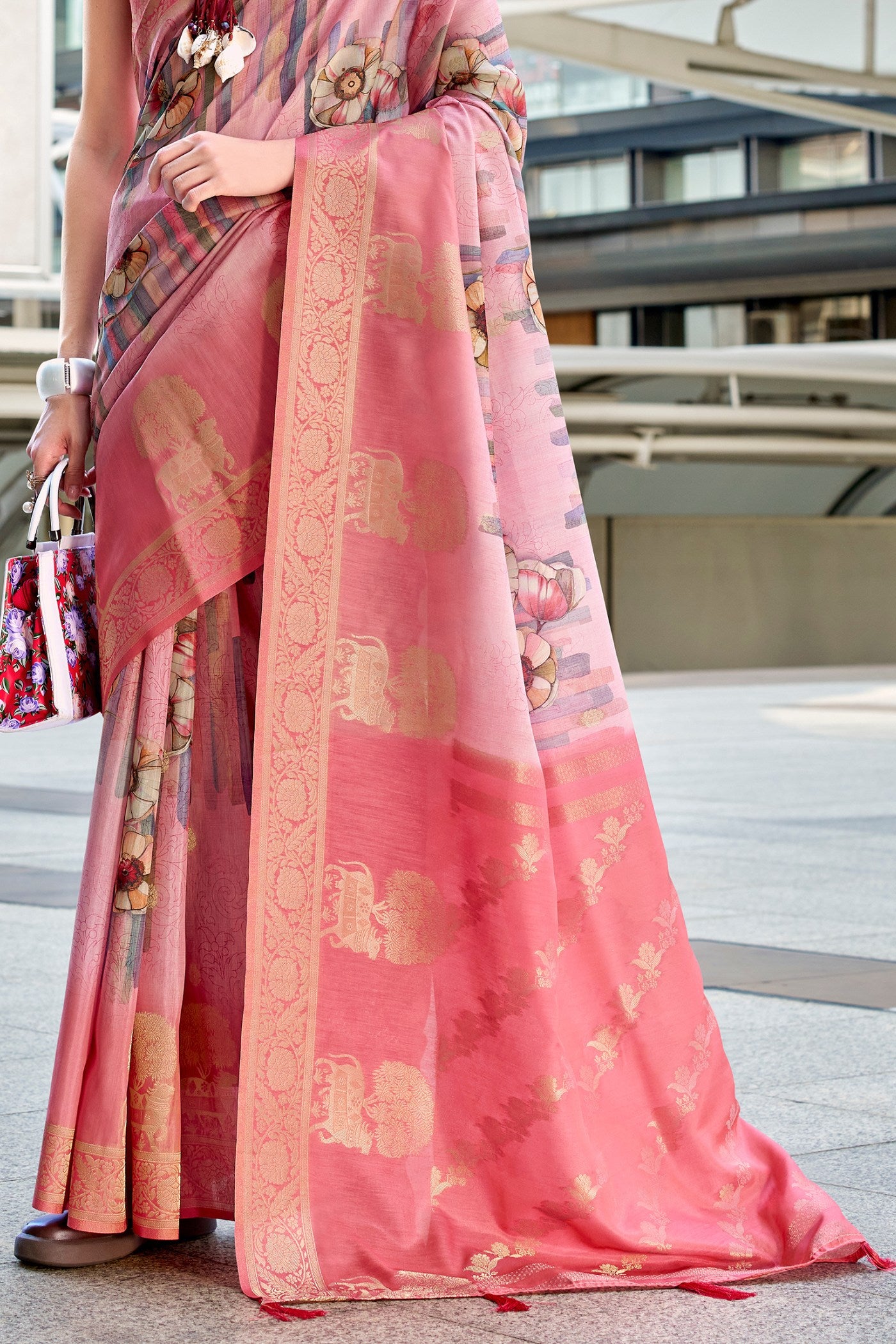 Buy MySilkLove Punch Pink Banarasi Handloom Saree Online