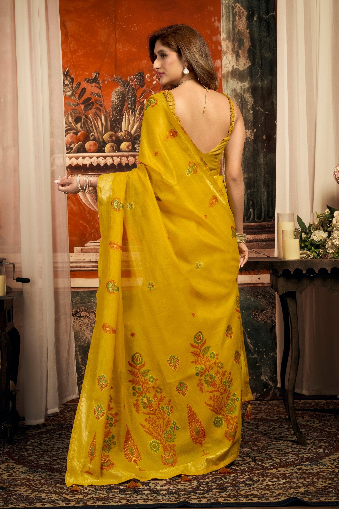 Buy MySilkLove Sunshine Yellow Handloom Cotton Saree Online
