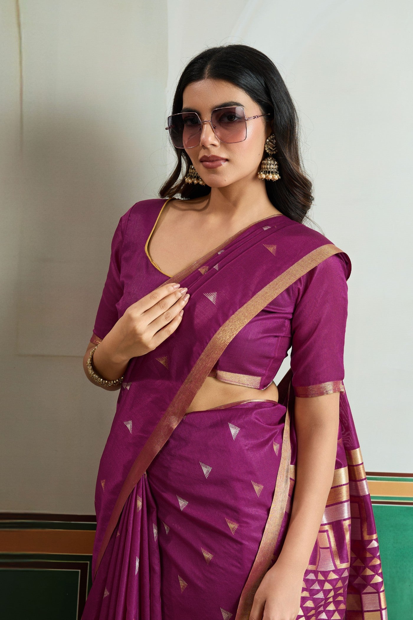 MySilkLove Violet Purple Tussar Handloom Silk Saree