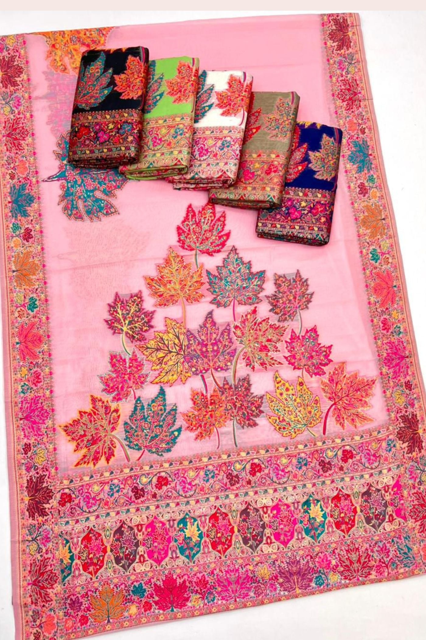 Buy MySilkLove Oyster White Kashmiri Handloom Jamewar Saree Online