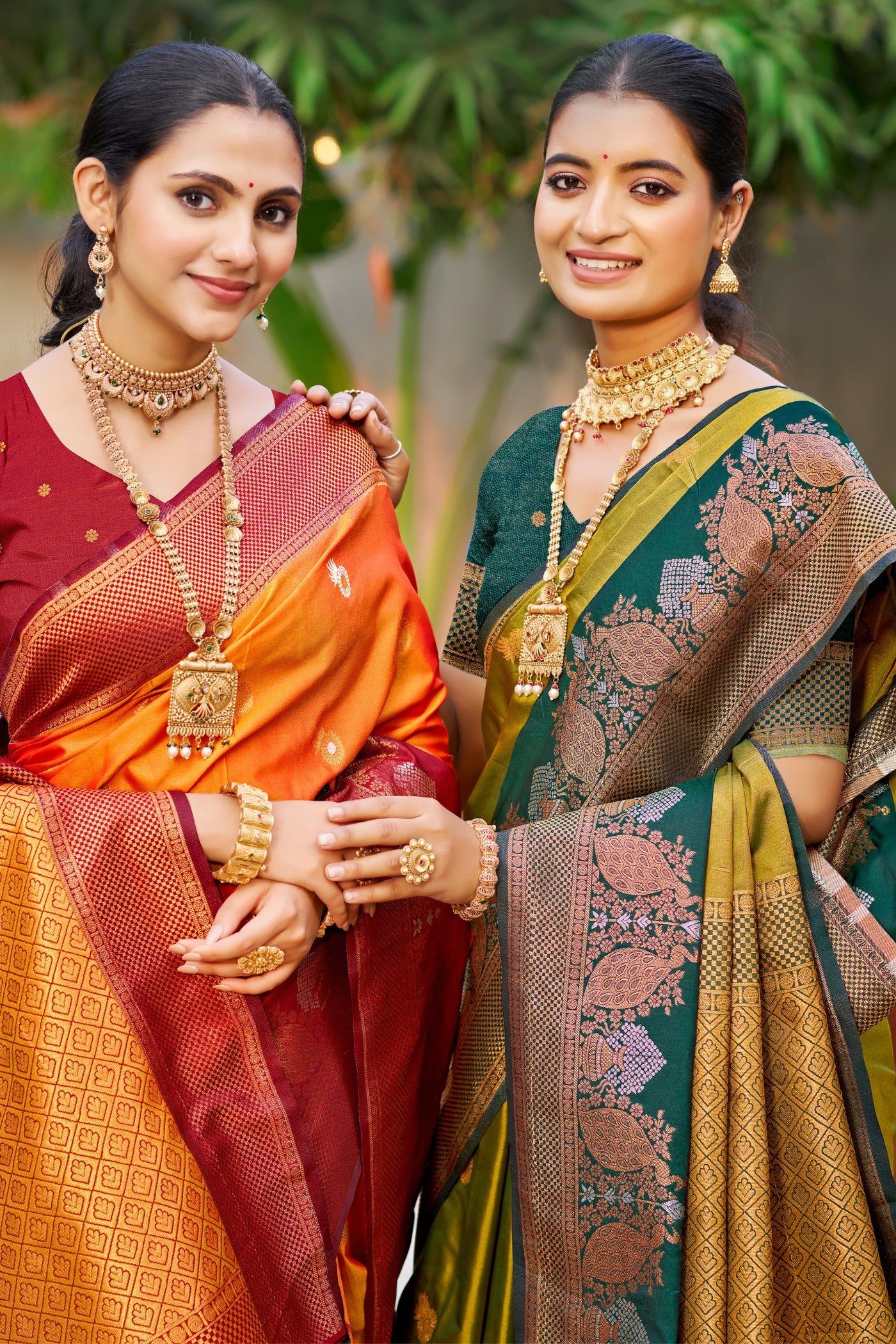 Buy MySilkLove Neon Orange Woven Banarasi Saree Online