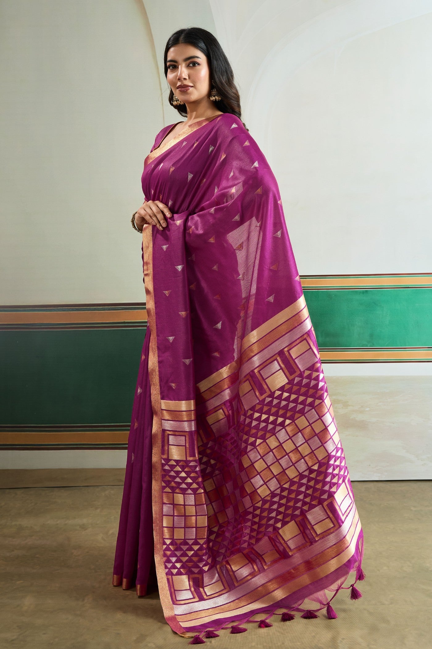 Buy MySilkLove Violet Purple Tussar Handloom Silk Saree Online