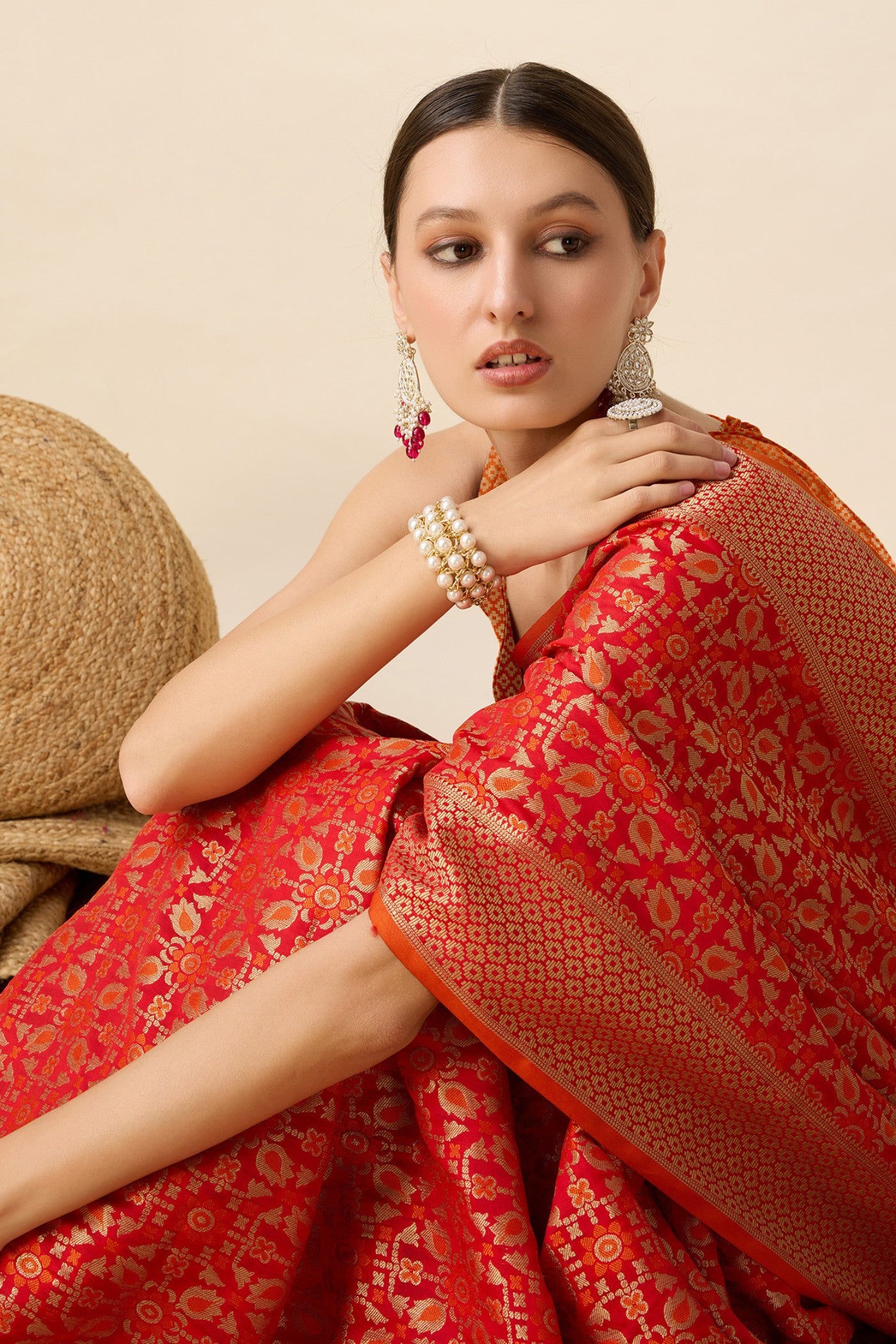 MySilkLove Falun Red Zari Woven Banarasi Saree