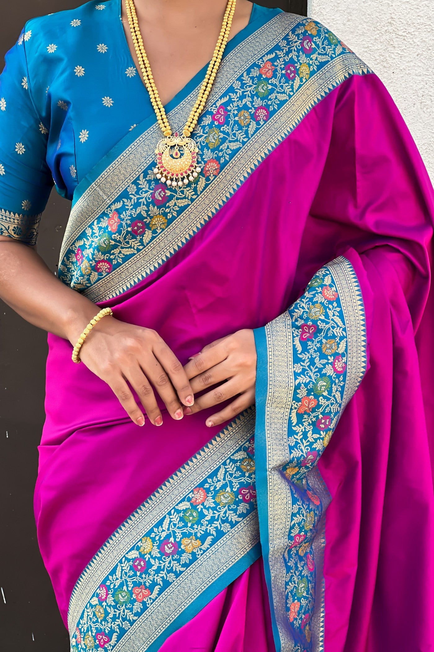 Buy MySilkLove Barney Purple Zari Woven Paithani Saree Online