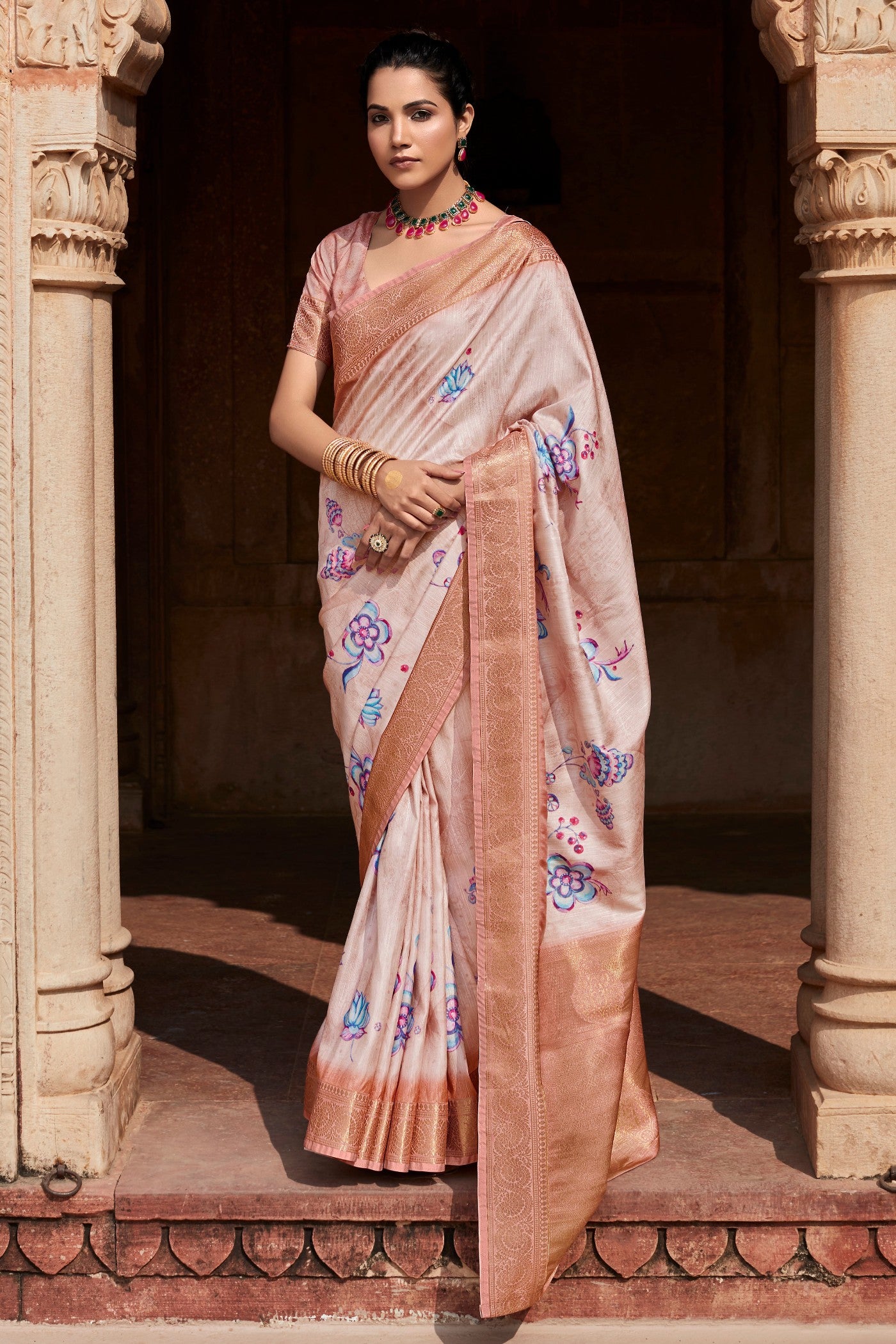 Buy MySilkLove Lace Cream Banarasi Handloom Saree Online